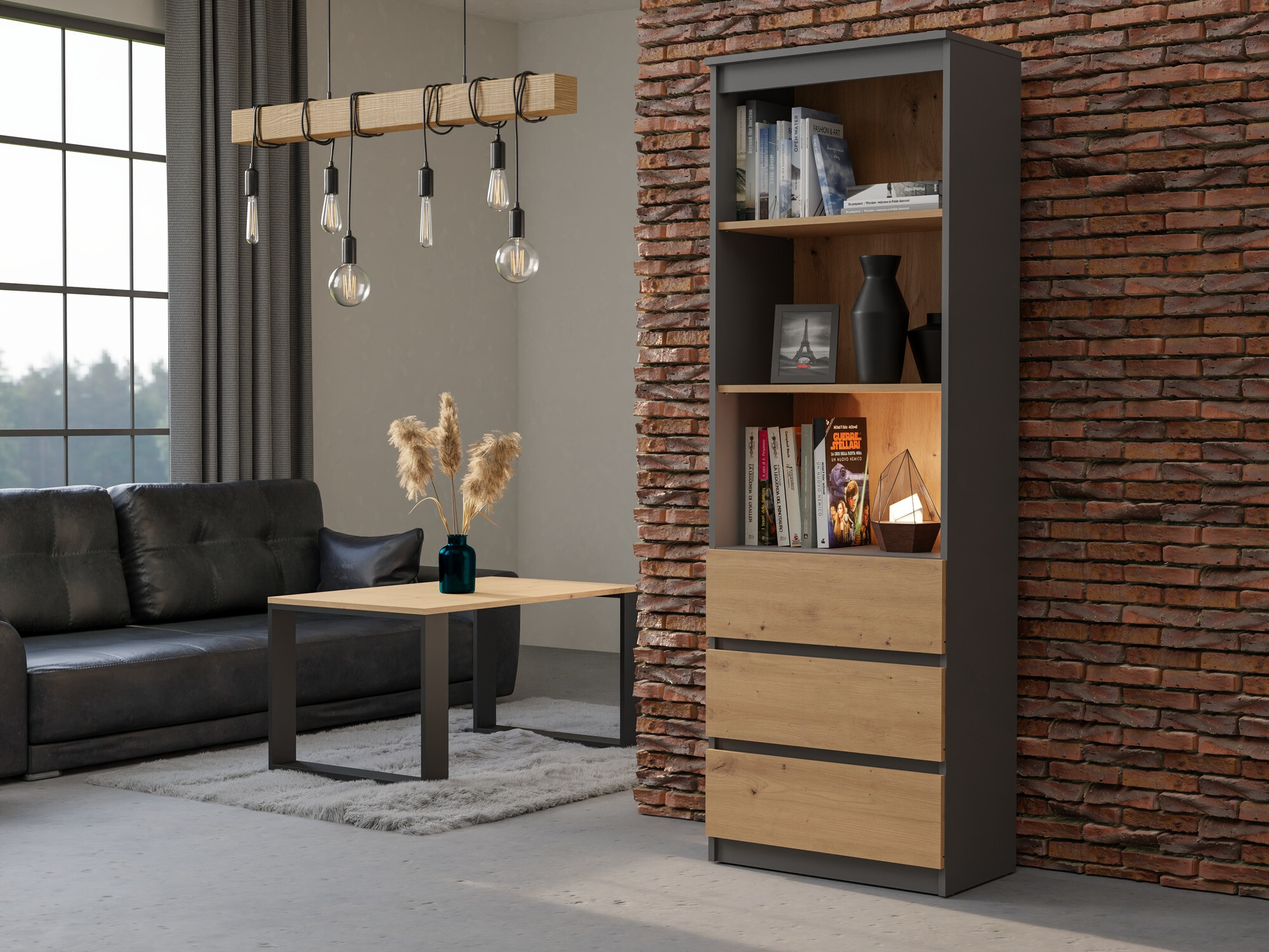 Lentyna Mandeville 246 (Antracitas + Artisan ąžuolas)