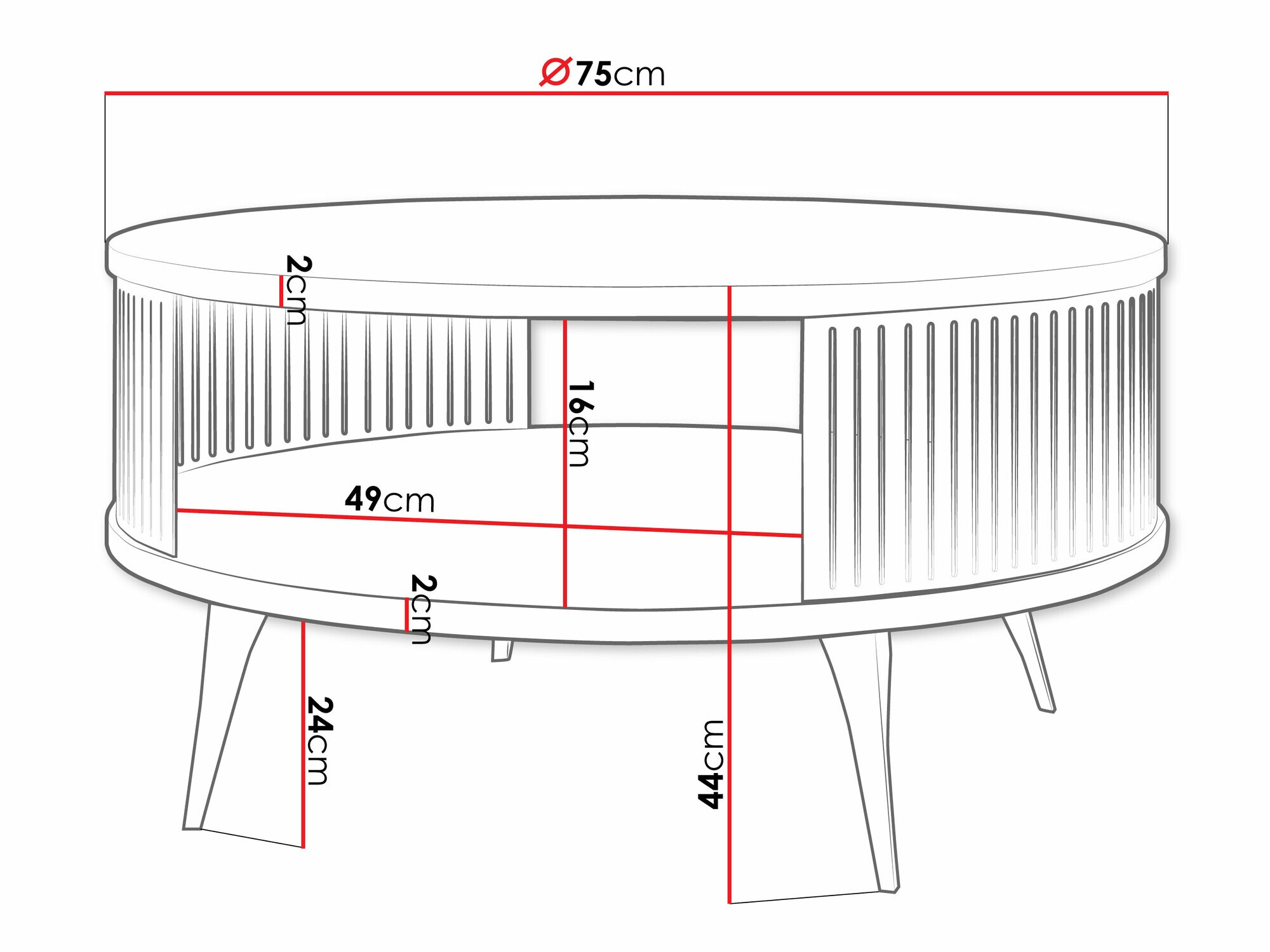 Žurnalinis staliukas Vitum I (Auksinė + Balta)