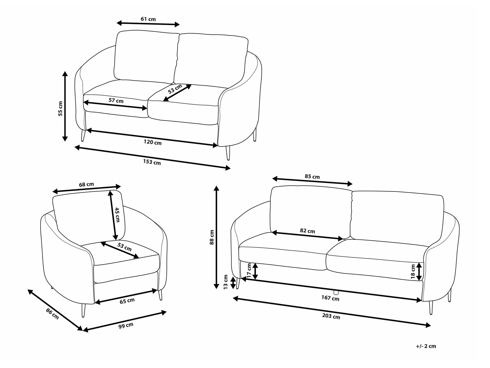 Minkštų baldų komplektas Berwyn 1804 (Smėlinė)