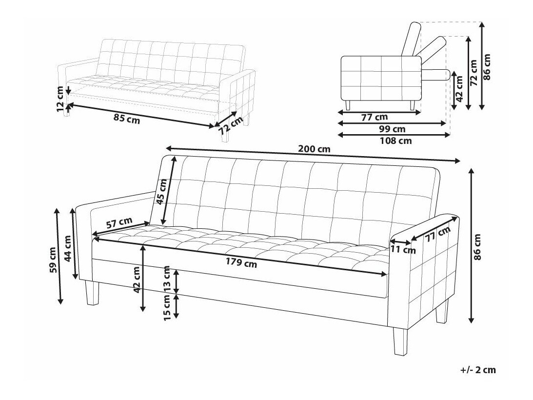 Sofa lova Berwyn 1591 (Geltona)
