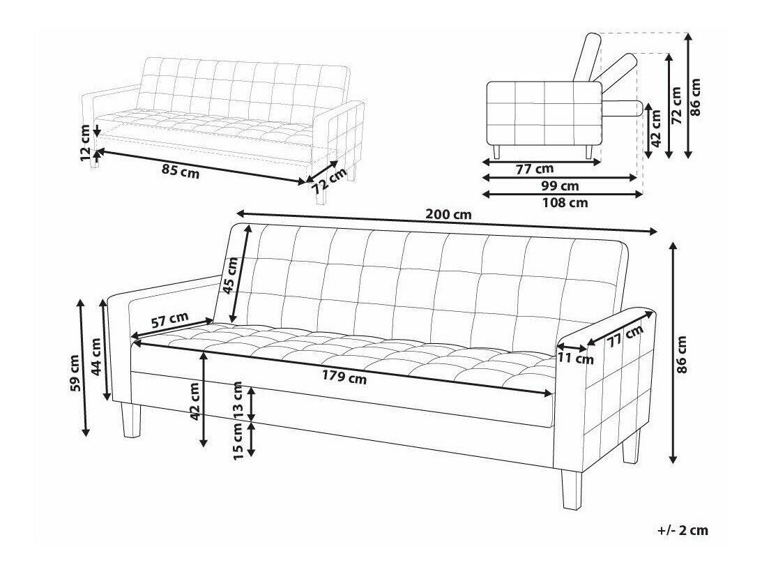 Sofa lova Berwyn 1591 (Žalia)