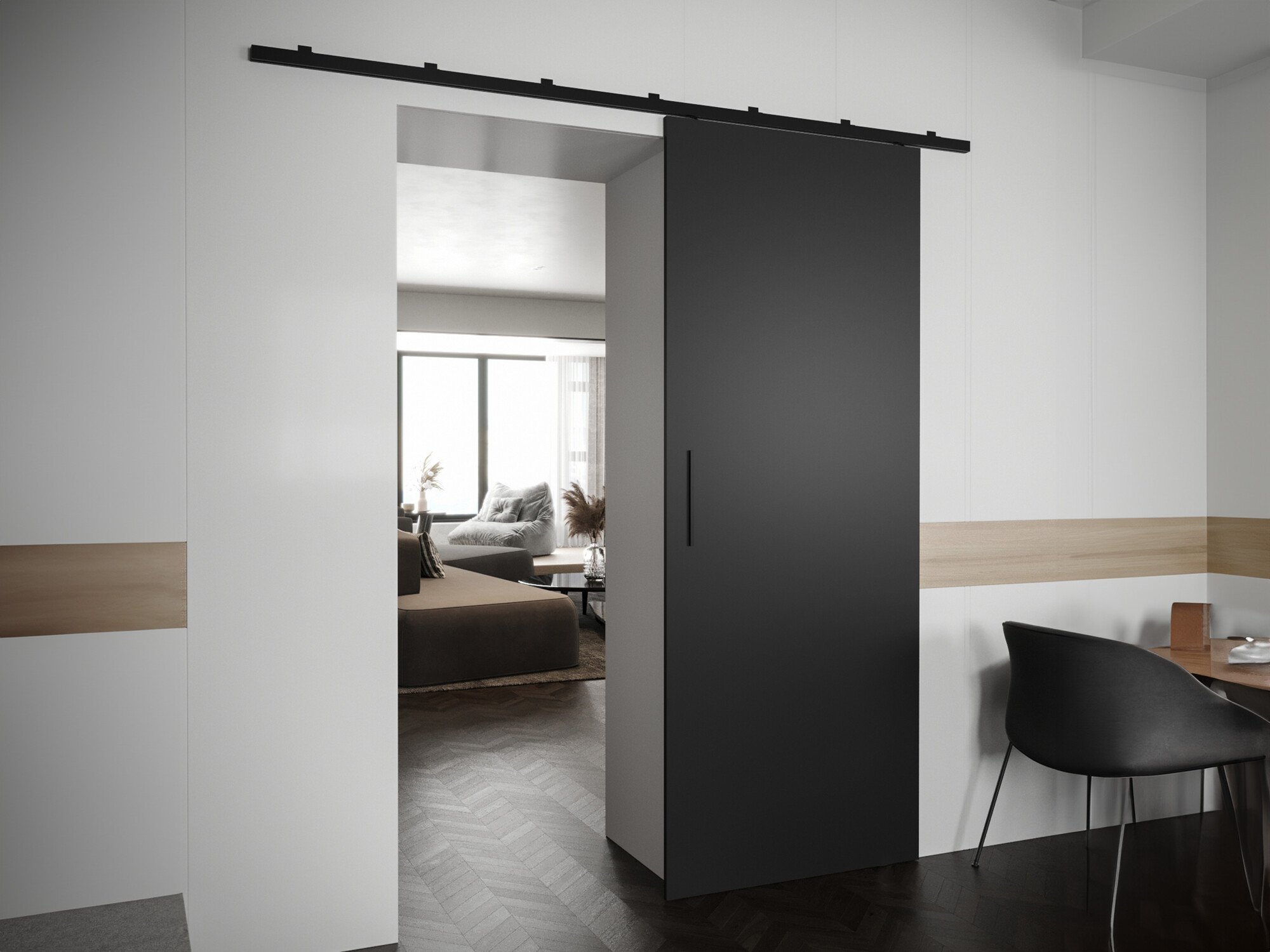 Stumdomos durys Hartford 491 (Juoda)