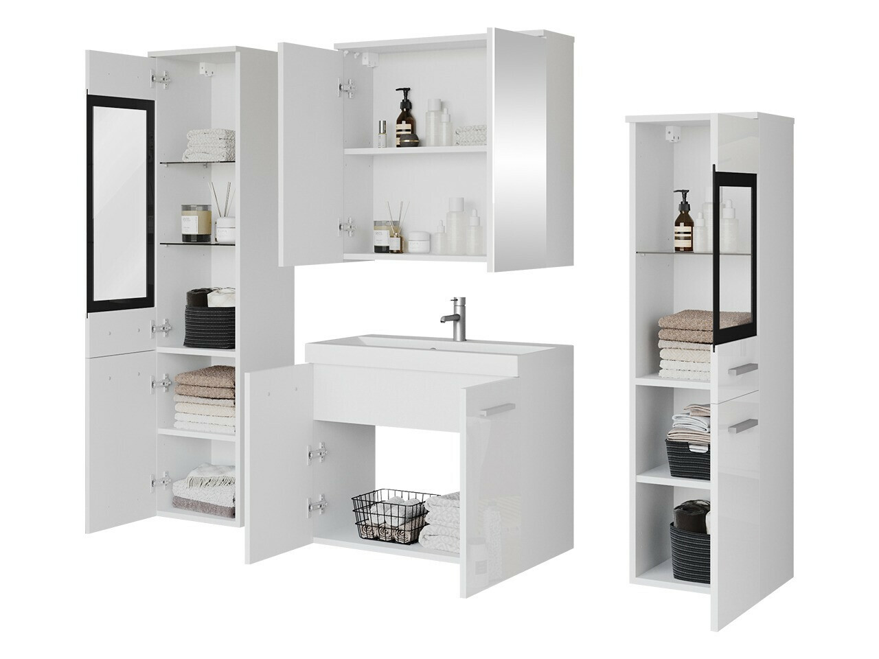 Vonios komplektas Scientia III (Blizgi balta + Balta)