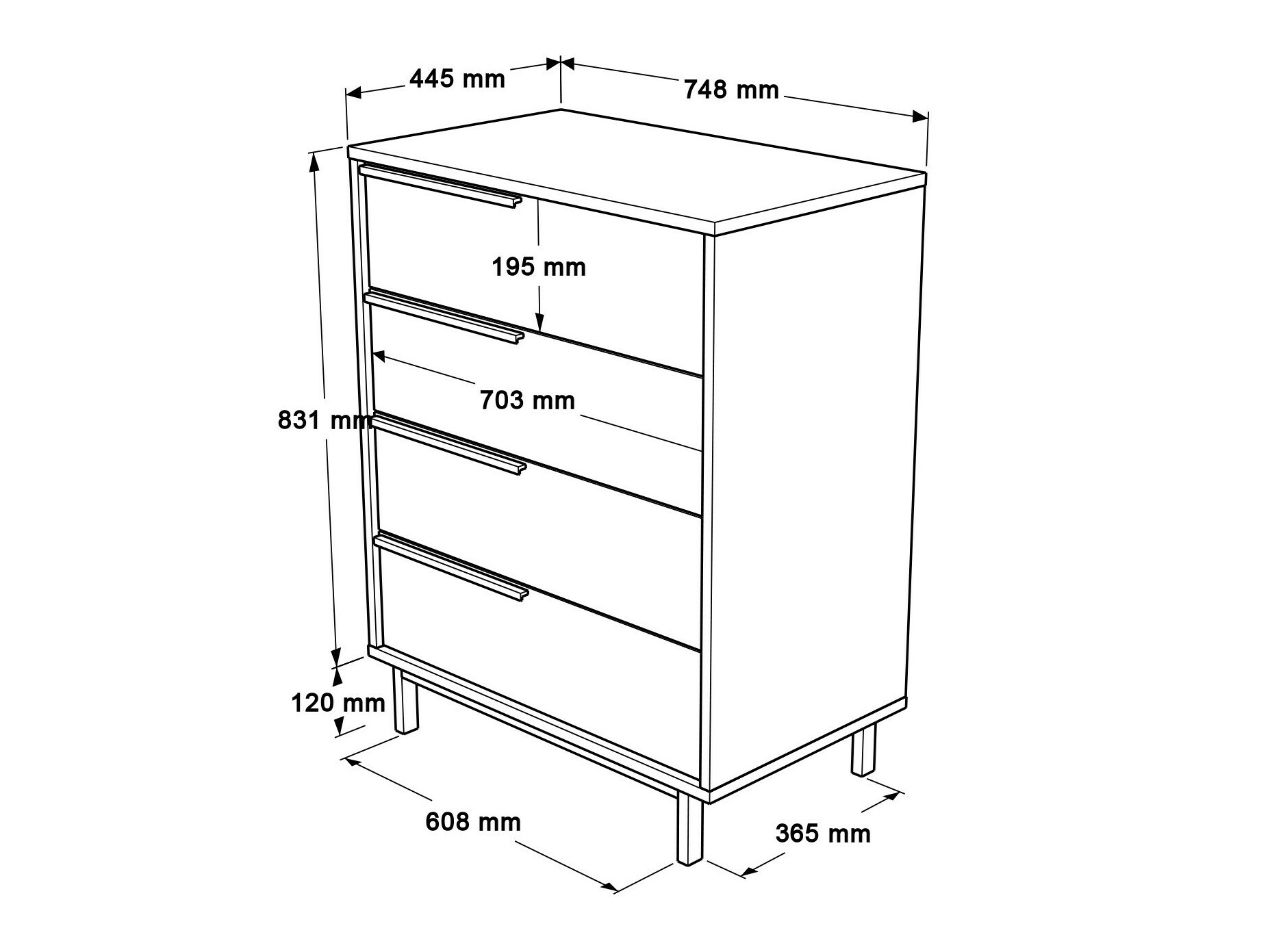 Komoda Fertore 116 (Graikinis riešutas)