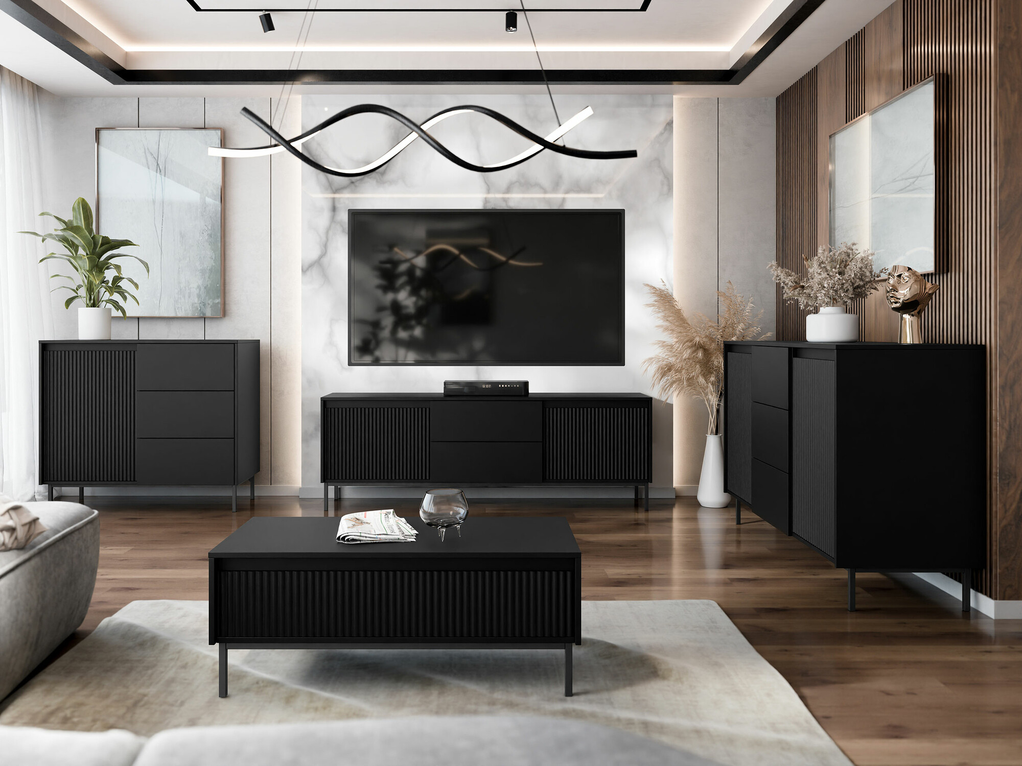 Komoda Comfivo Delruva 100 (Juoda)