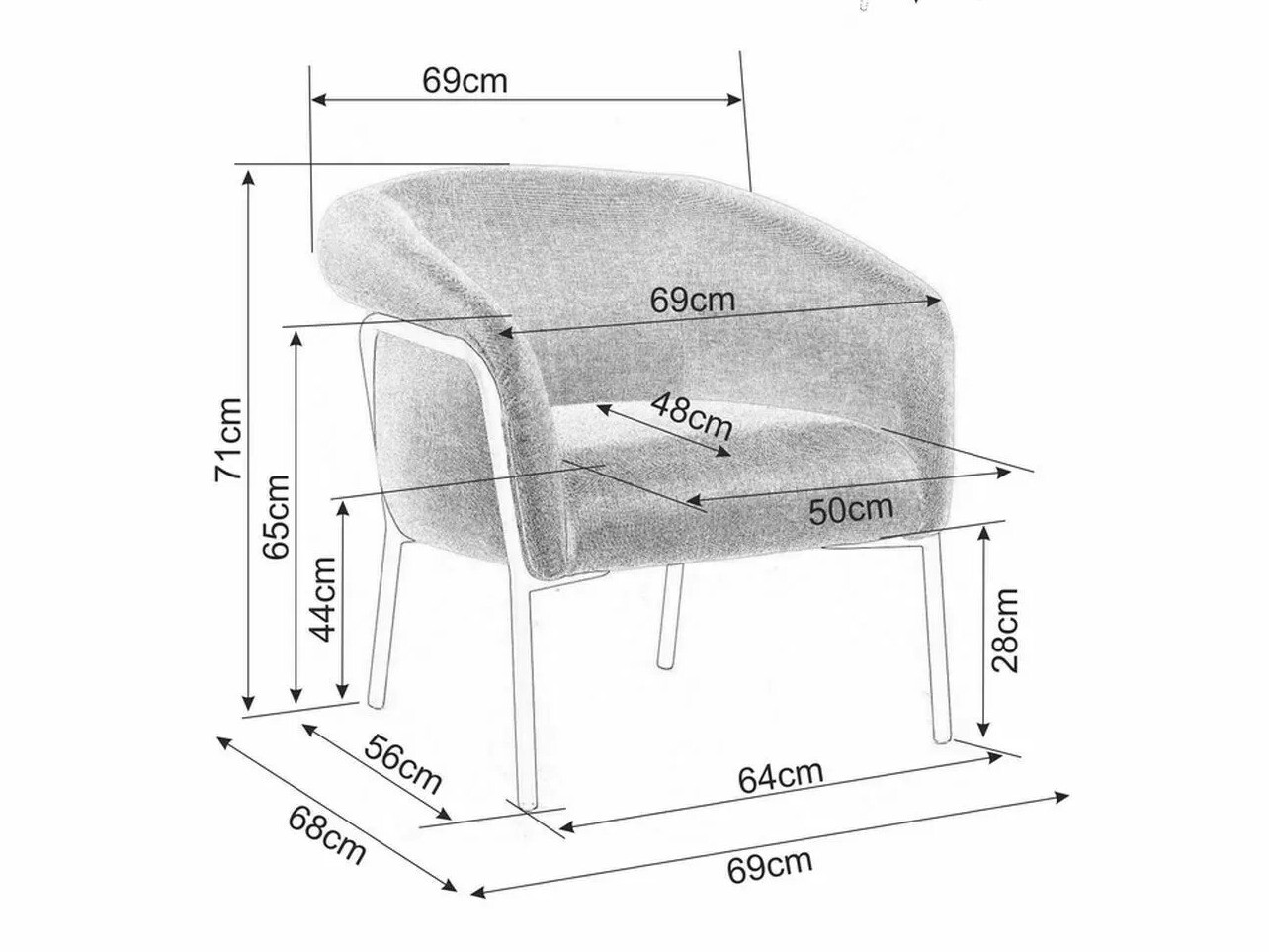 Fotelis Detroit 102 (Pilka)
