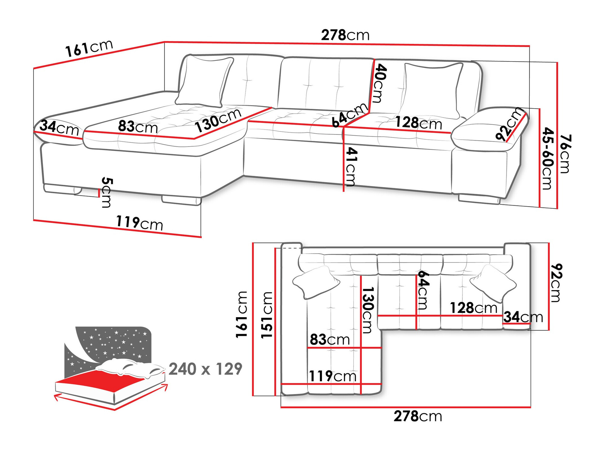 Minkštas kampas Comfivo Sanitas II (Baloo 2074)