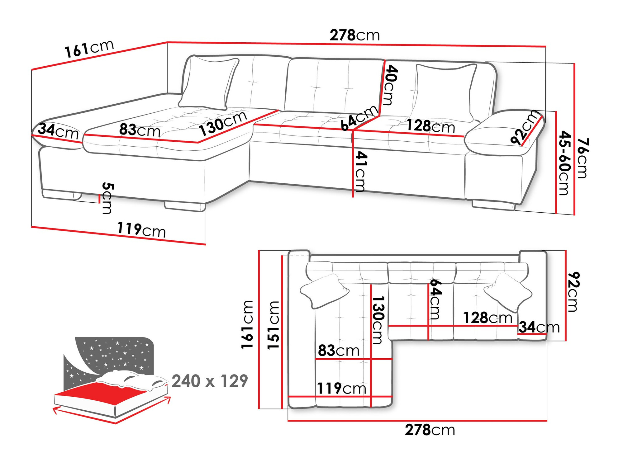 Minkštas kampas Comfivo Sanitas II (Magni 206.11)