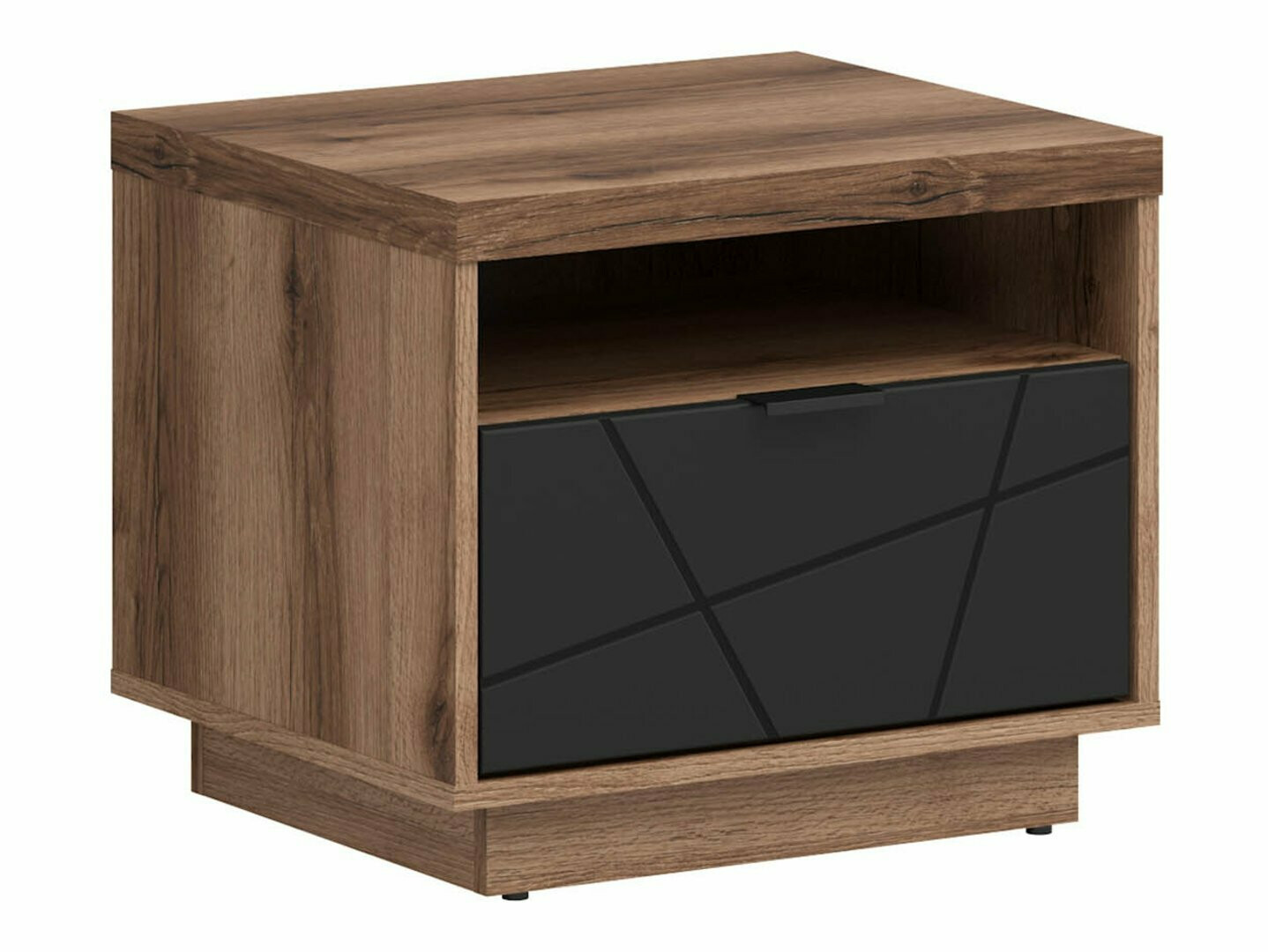 Naktinis staliukas Fivale 115 (Tamsus Delano ąžuolas + Matinė juoda)