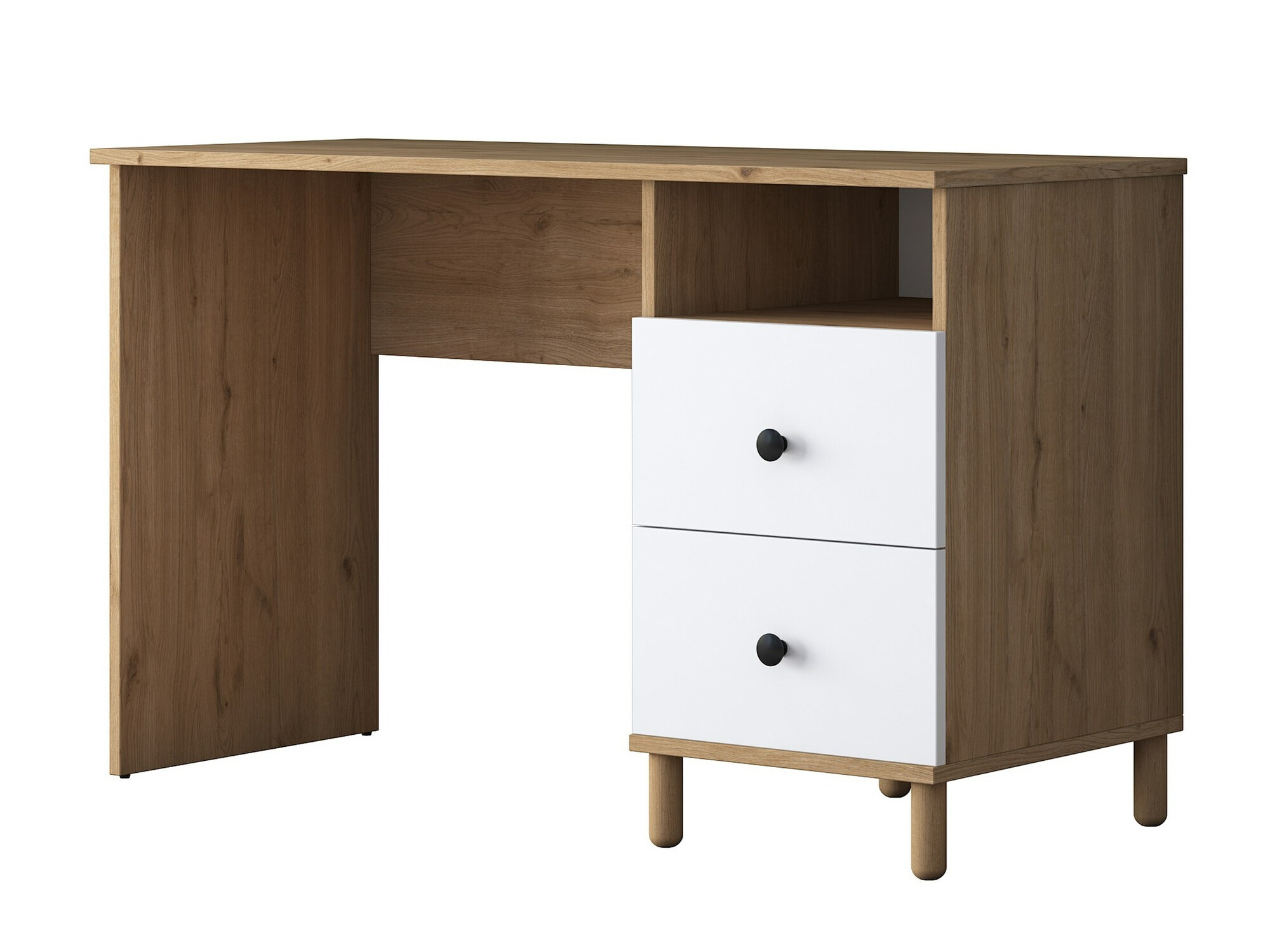 Darbo stalas Catdelu 102 (Graikinis riešutas + Balta)