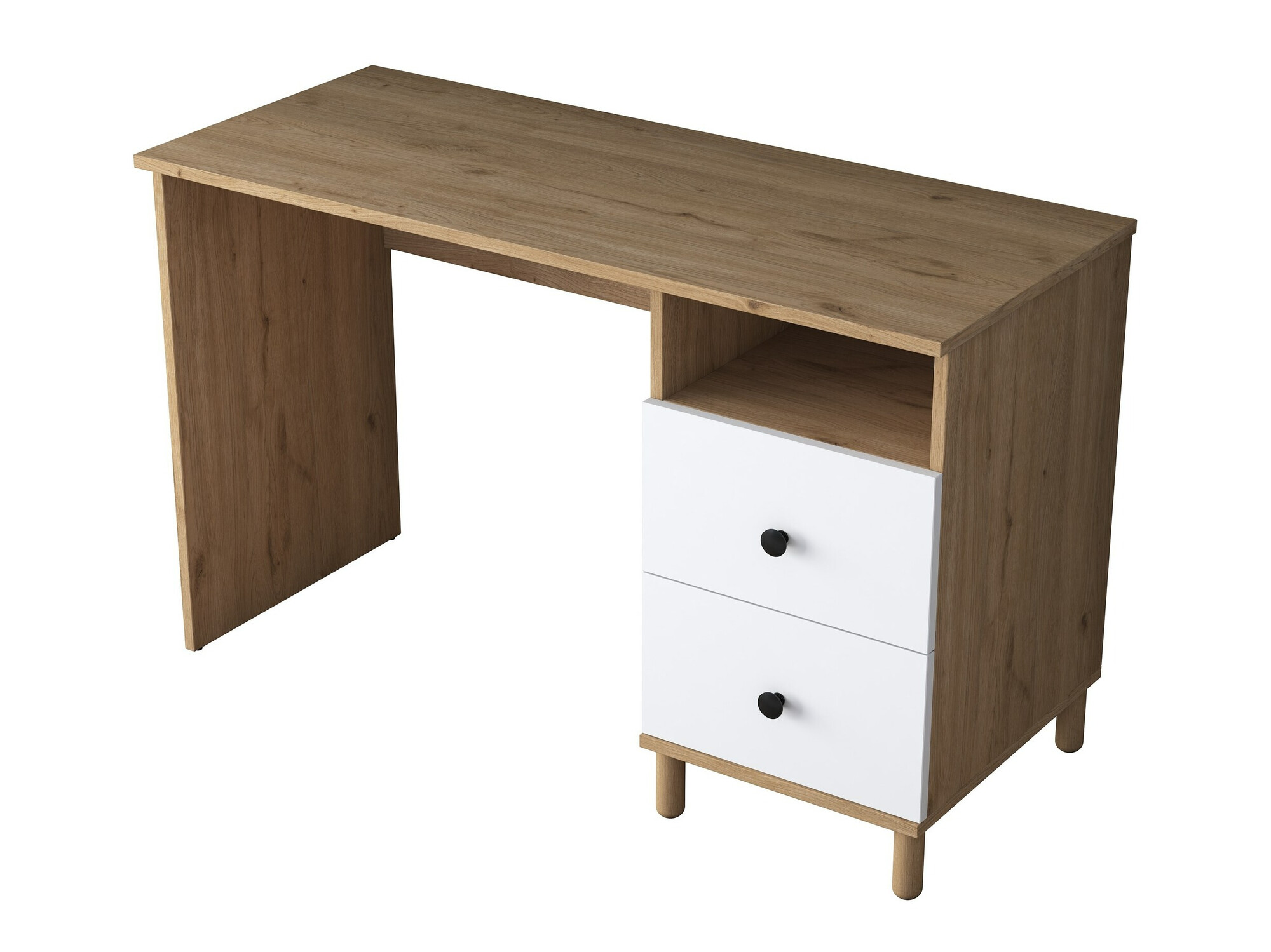 Darbo stalas Catdelu 102 (Graikinis riešutas + Balta)