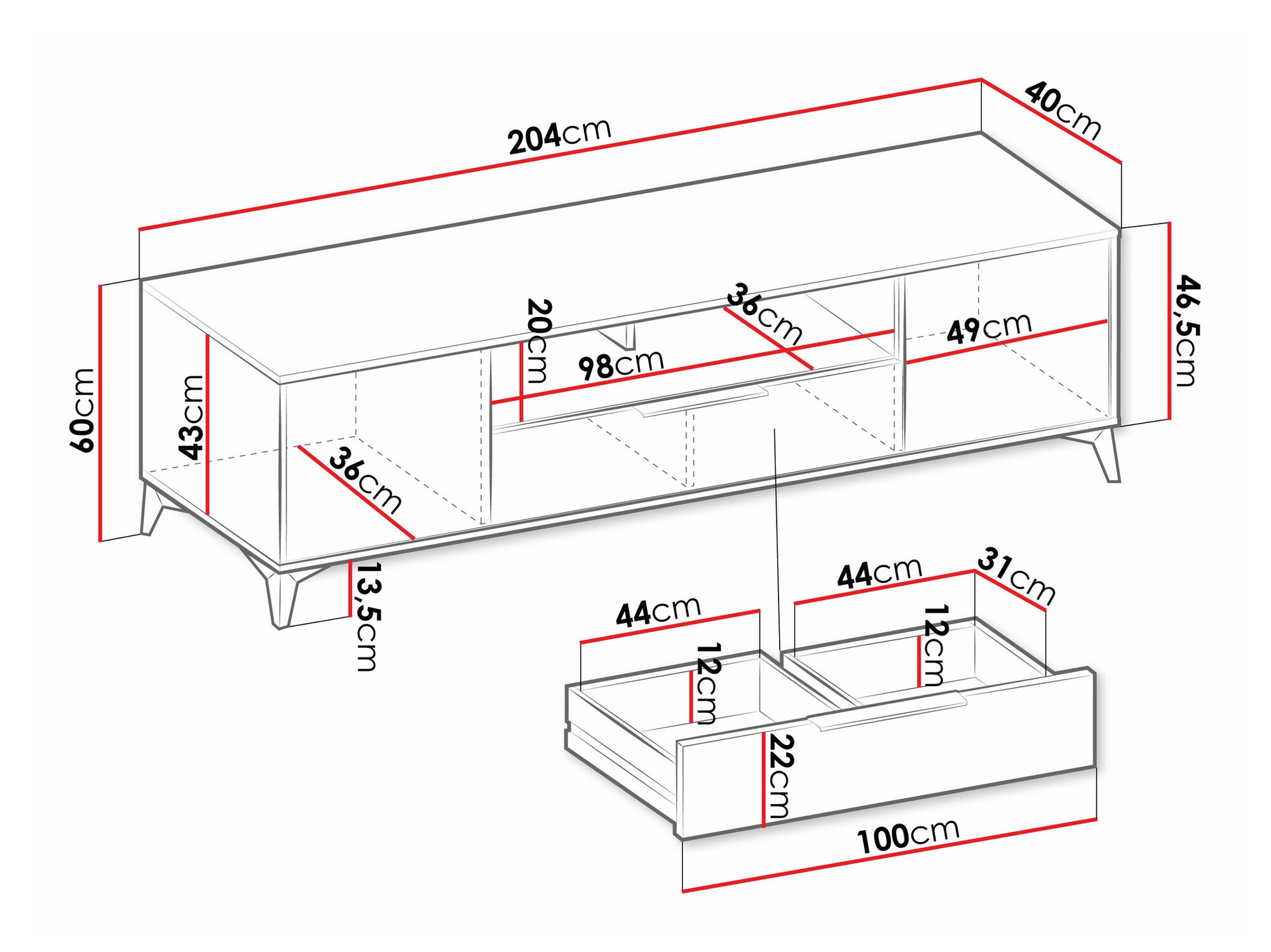 TV staliukas Comfivo Citrus