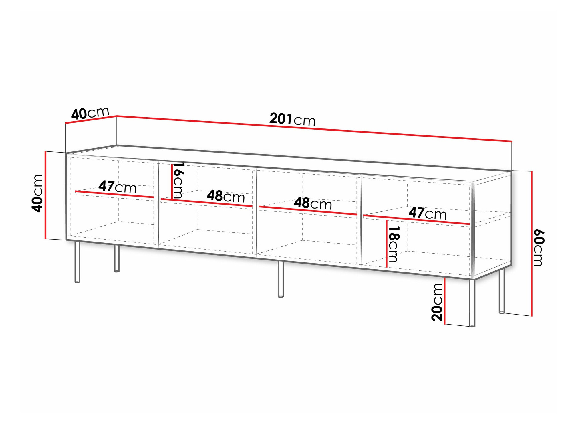 TV staliukas Celra I (Balta)
