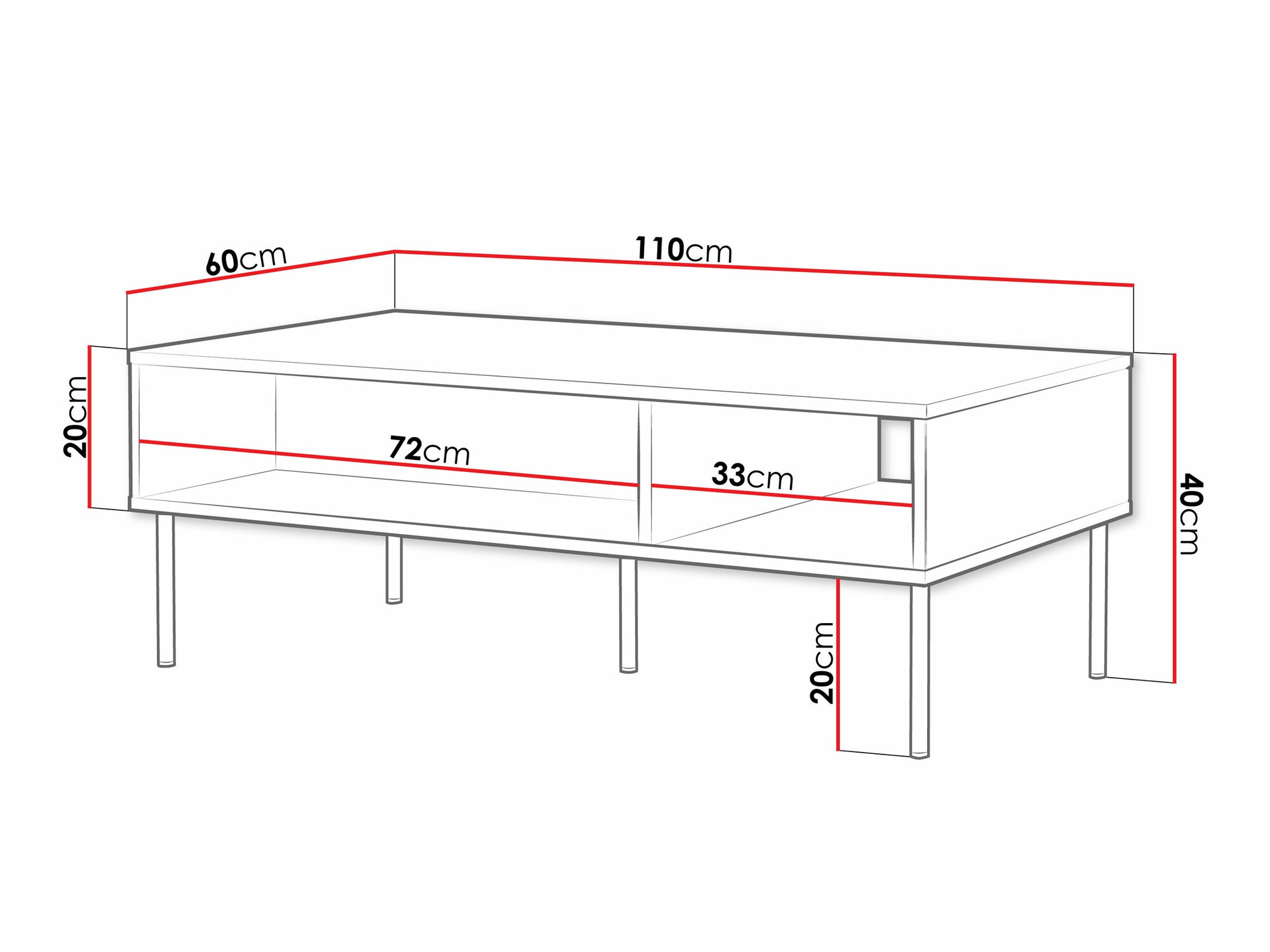 Žurnalinis staliukas Celra (Balta)