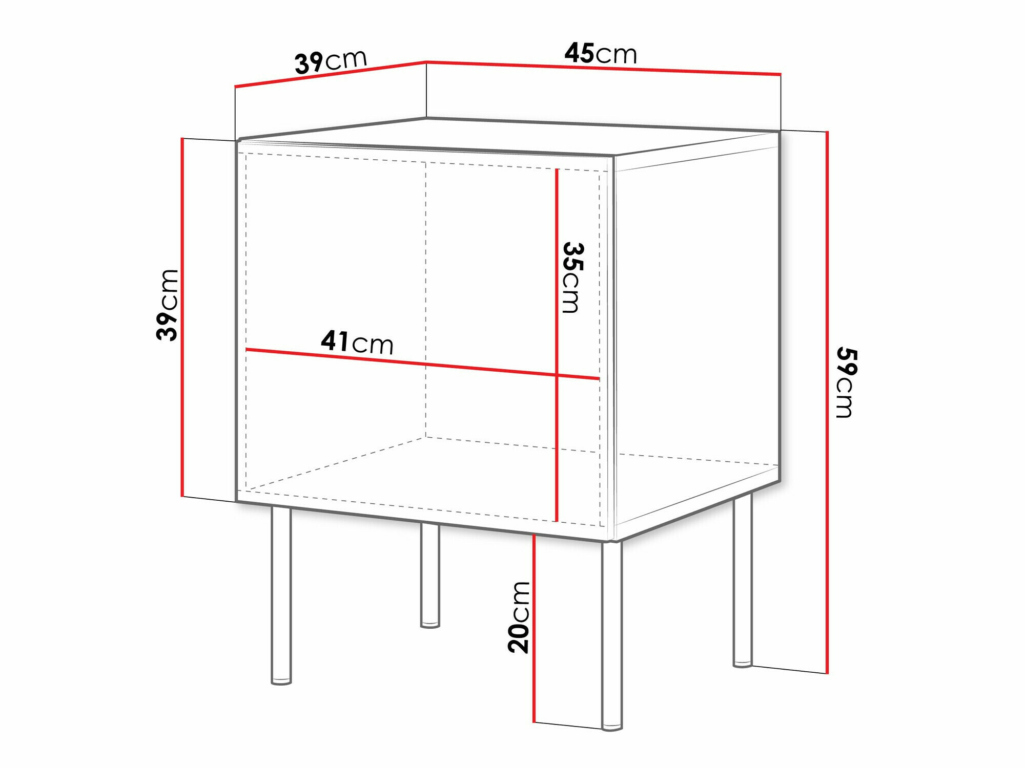 Naktinių staliukų komplektas Celra (Balta)