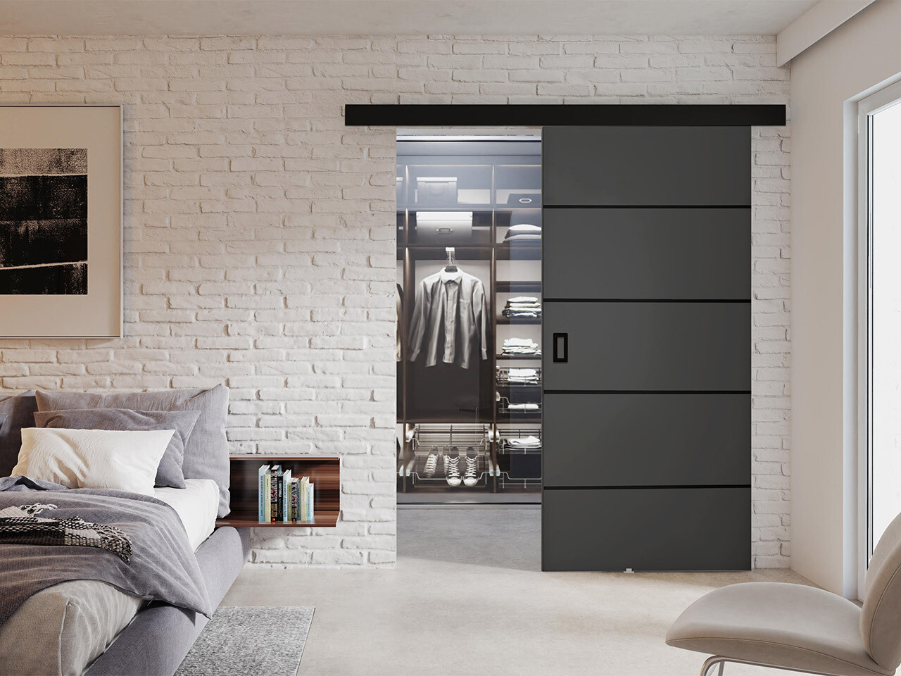 Stumdomos durys Dover 171 (Grafitas)