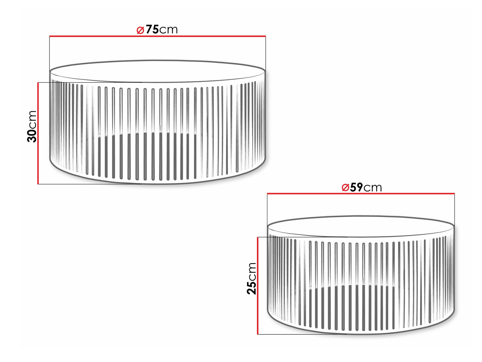 Žurnalinių staliukų komplektas Oswego 124 (Juoda + Balta)