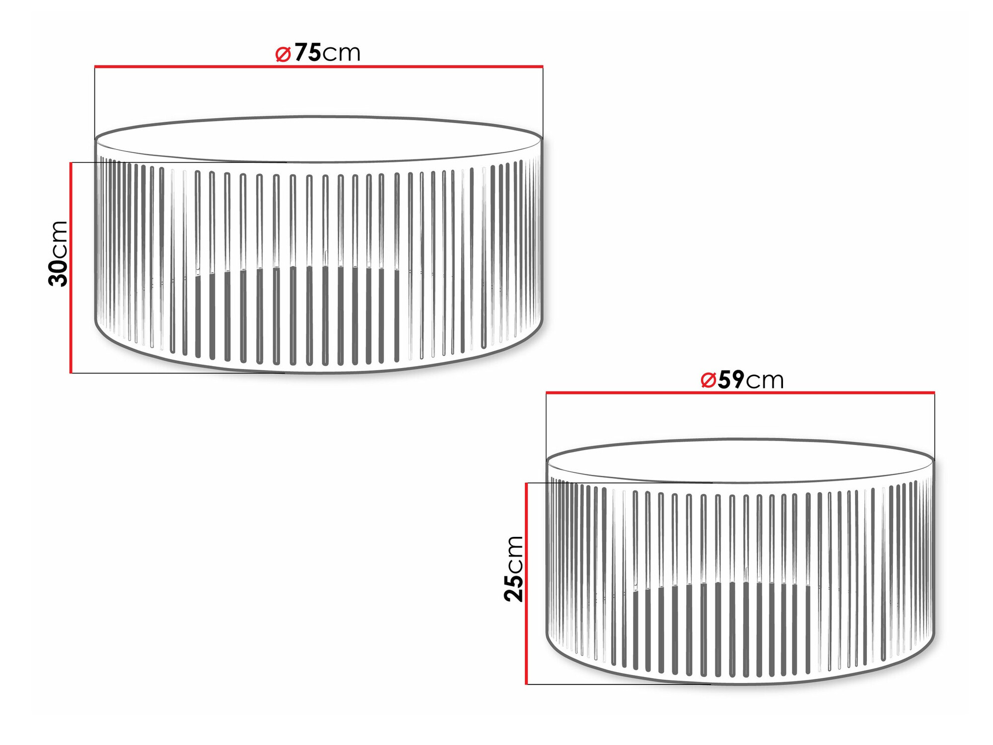 Žurnalinių staliukų komplektas Prunis (Balta)