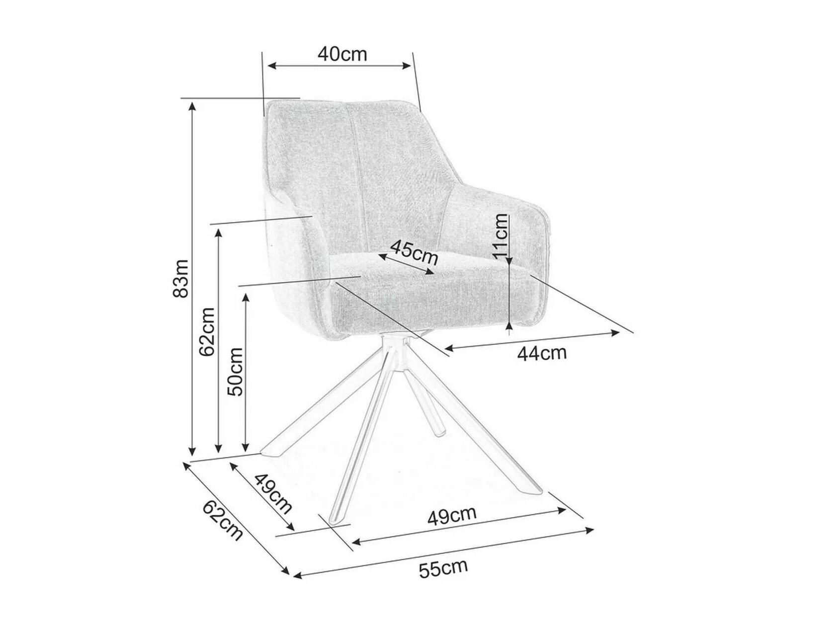 Kėdė Detroit 144 (Pilka)