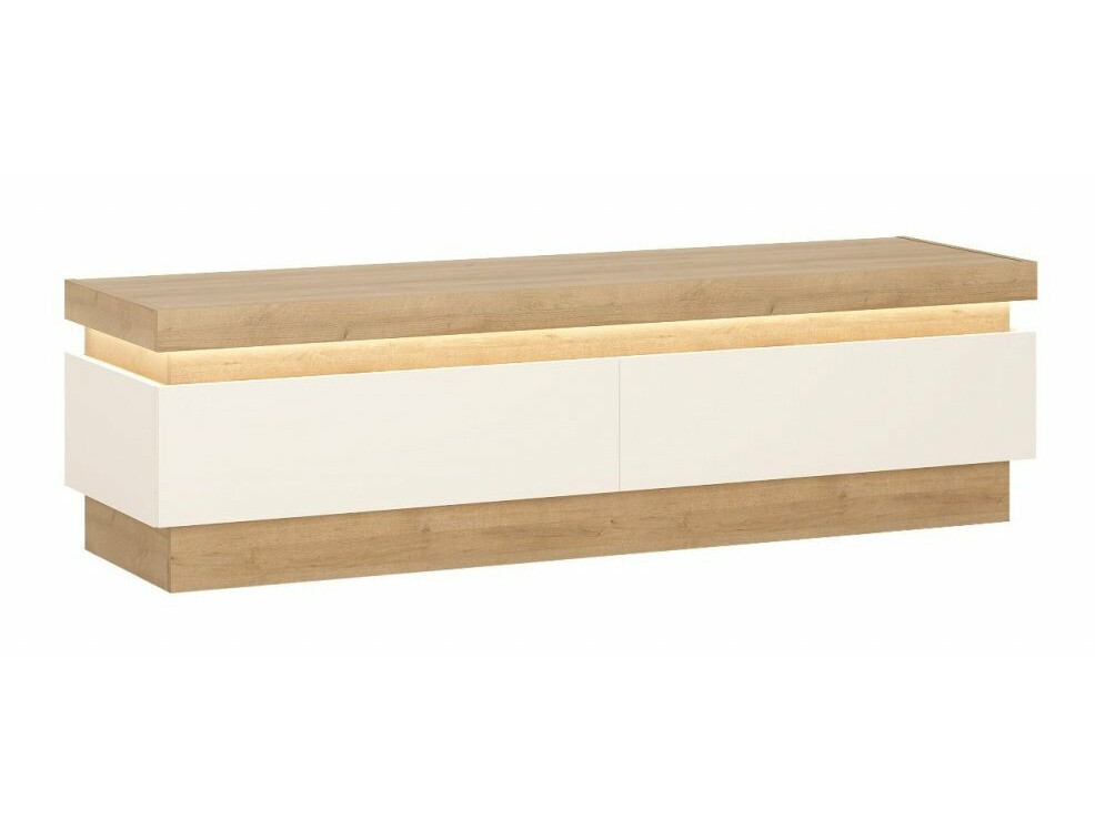 TV staliukas Feldeli 101 (Riviera ąžuolas + Blizgi balta)