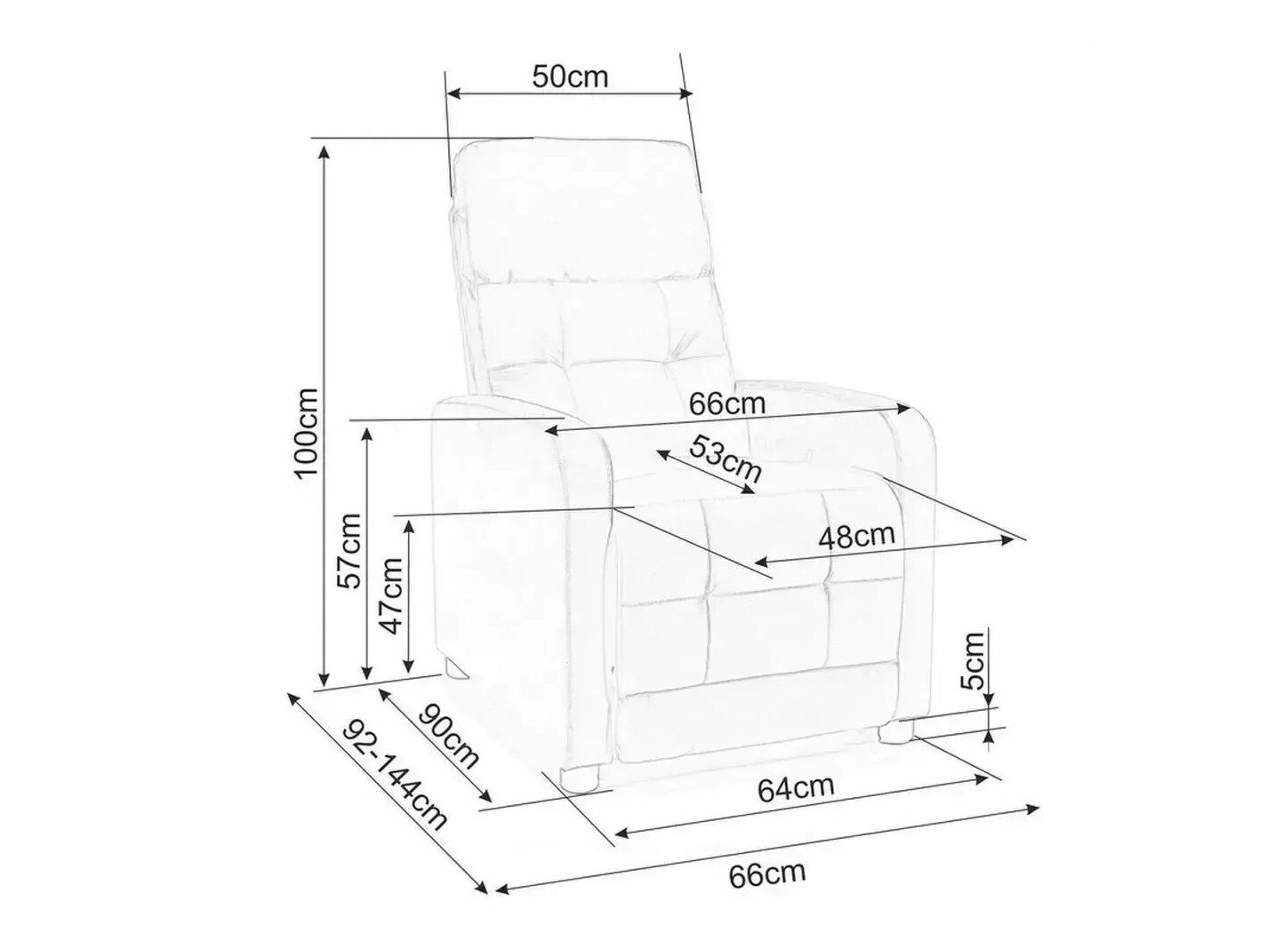 Fotelis reglaineris Detroit 197 (Smėlinė)
