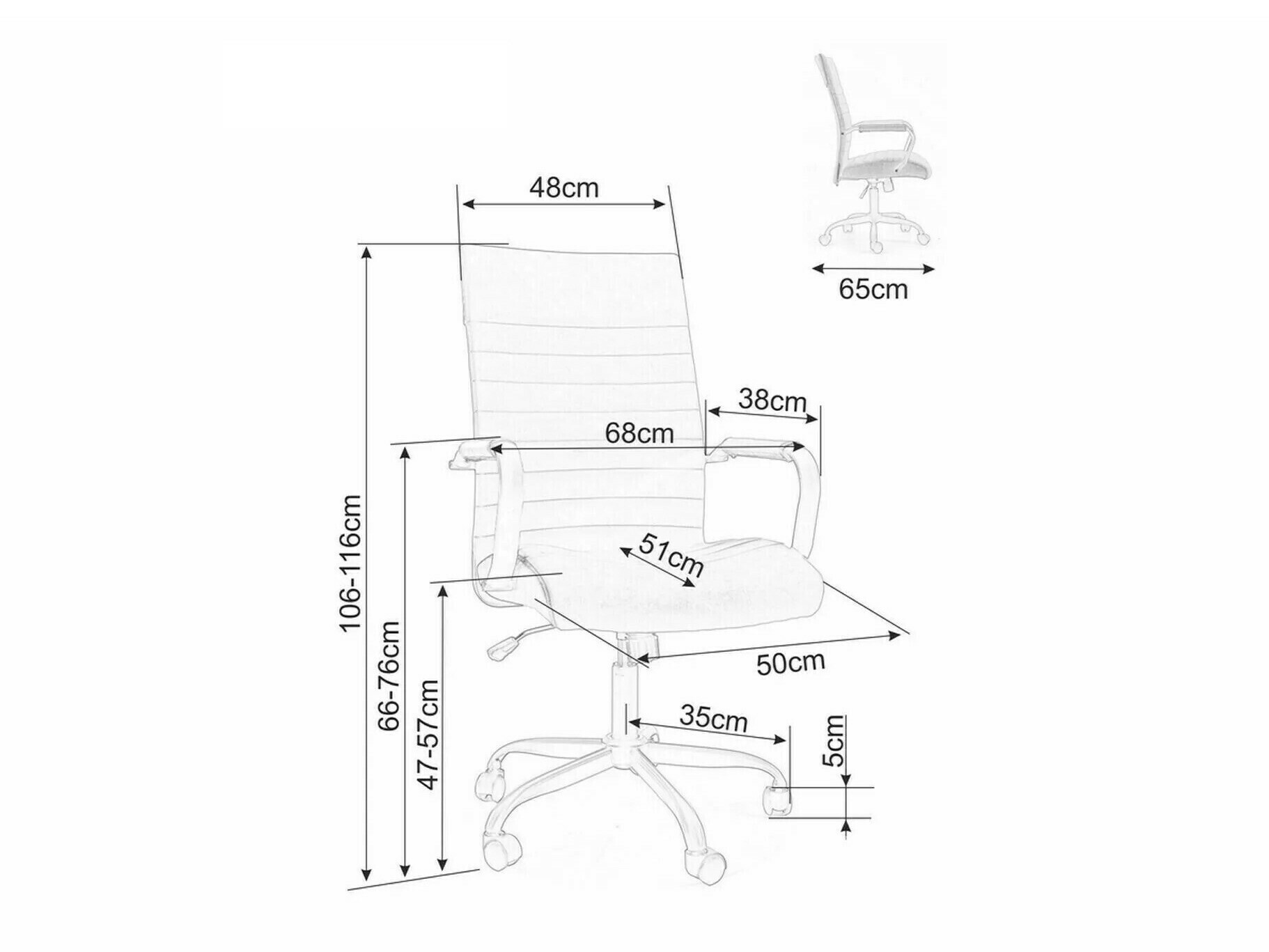 Biuro kėdė Detroit 254 (Juoda)