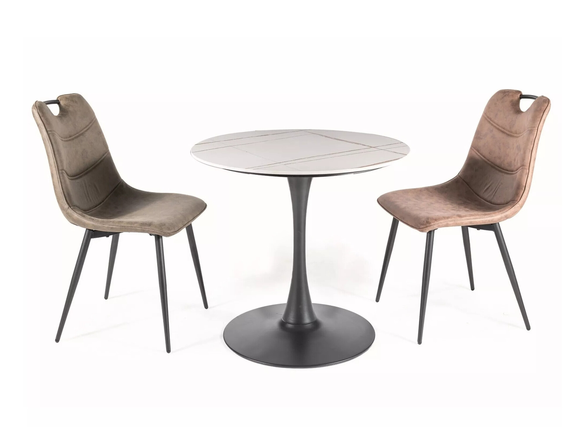 Stalas Detroit 377 (Juoda + Baltas marmuras)