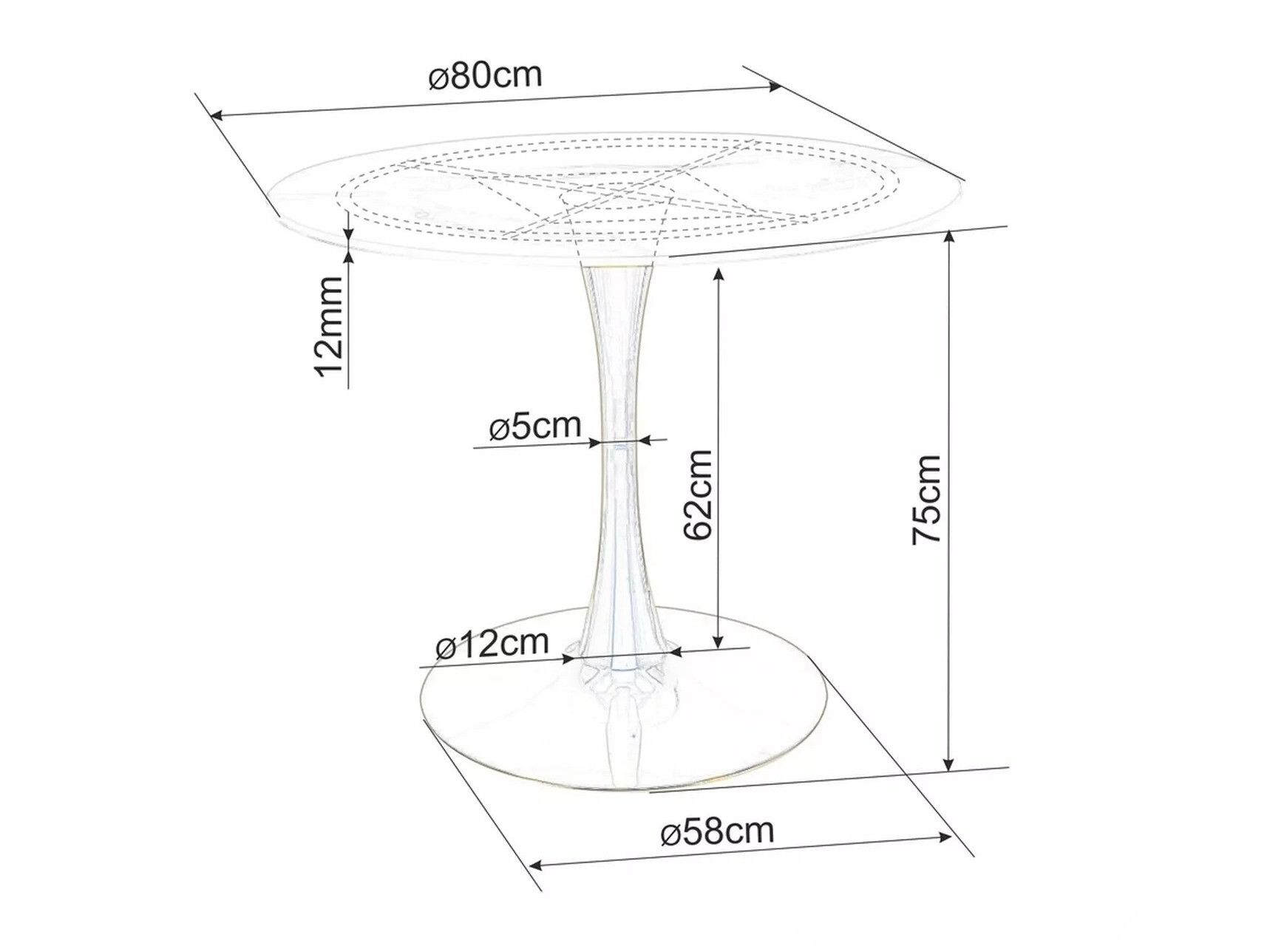 Stalas Detroit 377 (Juoda + Baltas marmuras)