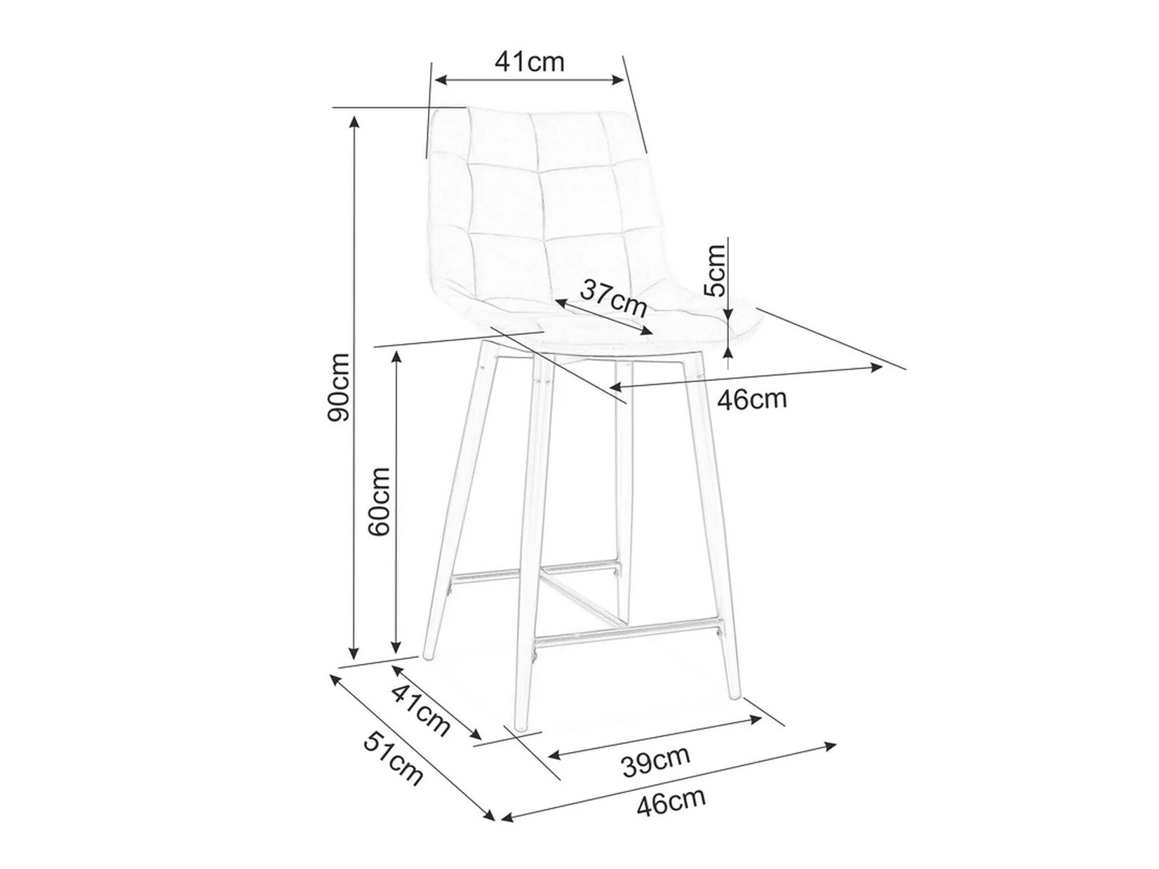 Pusbario kėdė Detroit 393 (Juoda)