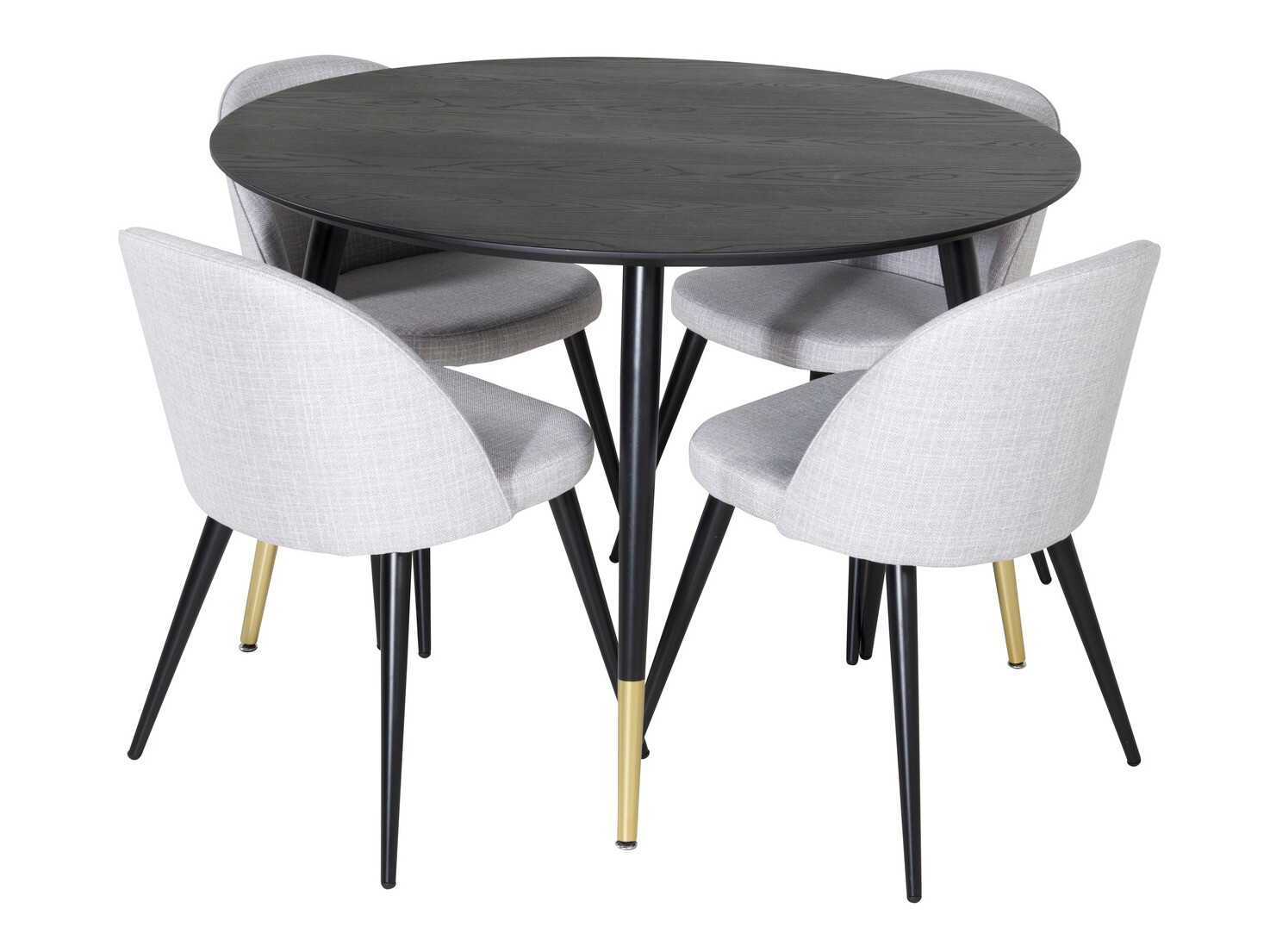 Valgomojo komplektas Dallas 1191 (Šviesi pilka + Juoda)