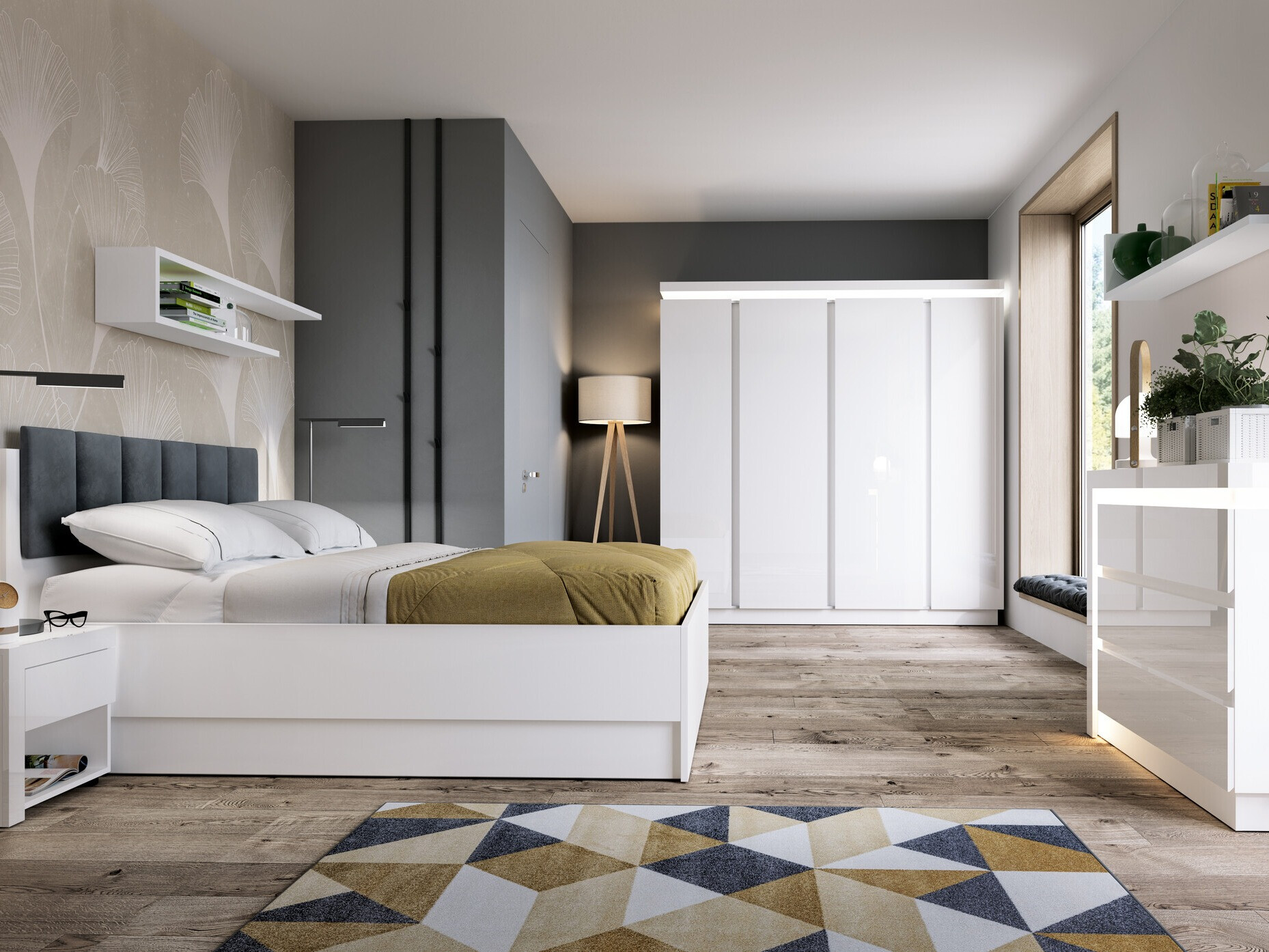 Spinta Feldeli 116 (Balta + Blizgi balta)