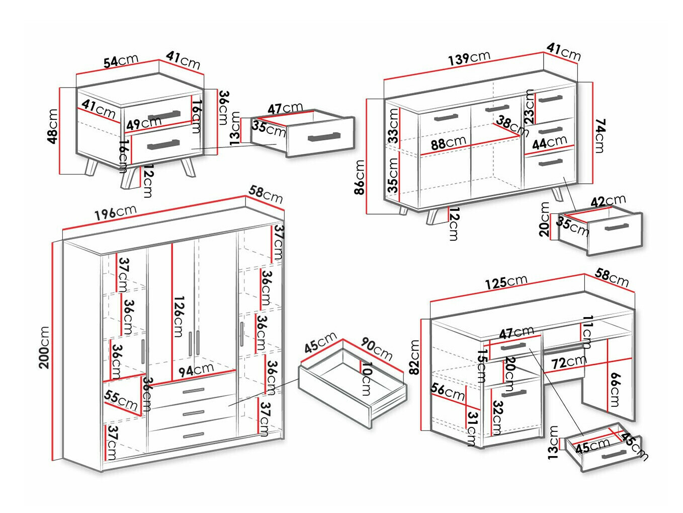 Baldų komplektas Dortivu 150 (Violetinė)