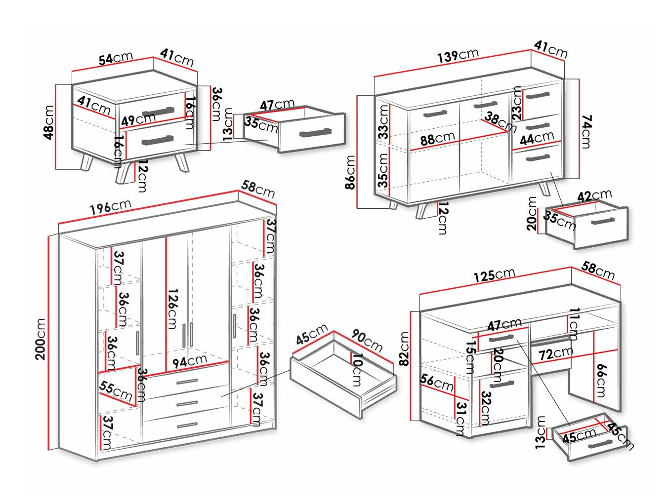 Baldų komplektas Rosa I (Mėlyna)