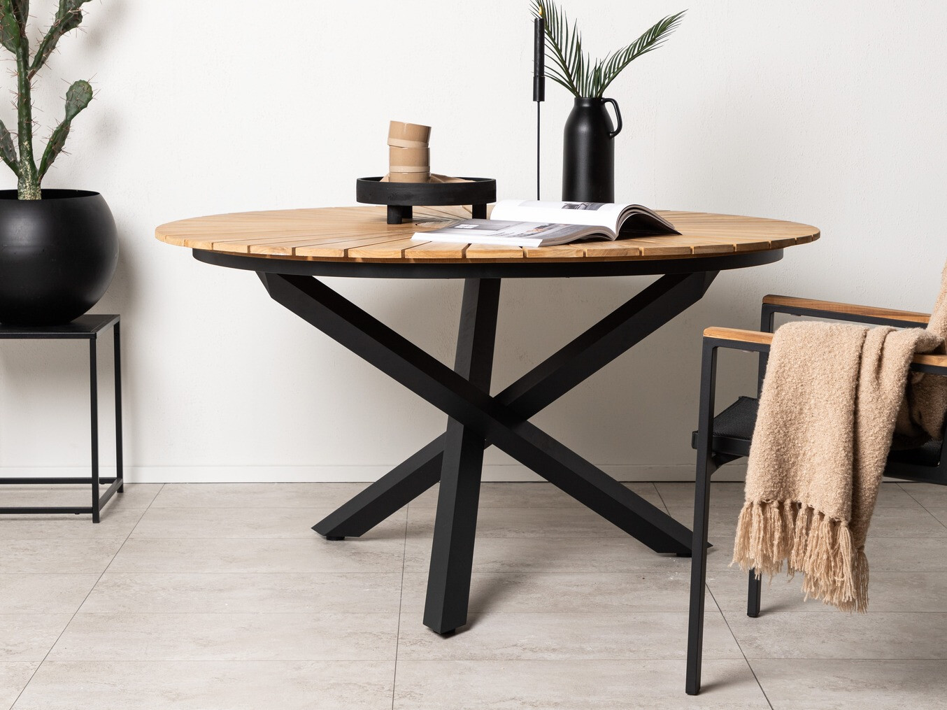 Lauko stalas Dallas 5223 (Juoda + Tikmedis)