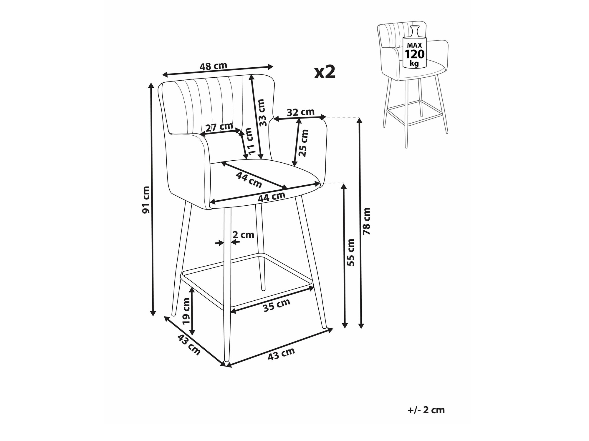 Baro kėdžių komplektas Berwyn 2024 (Taupe)