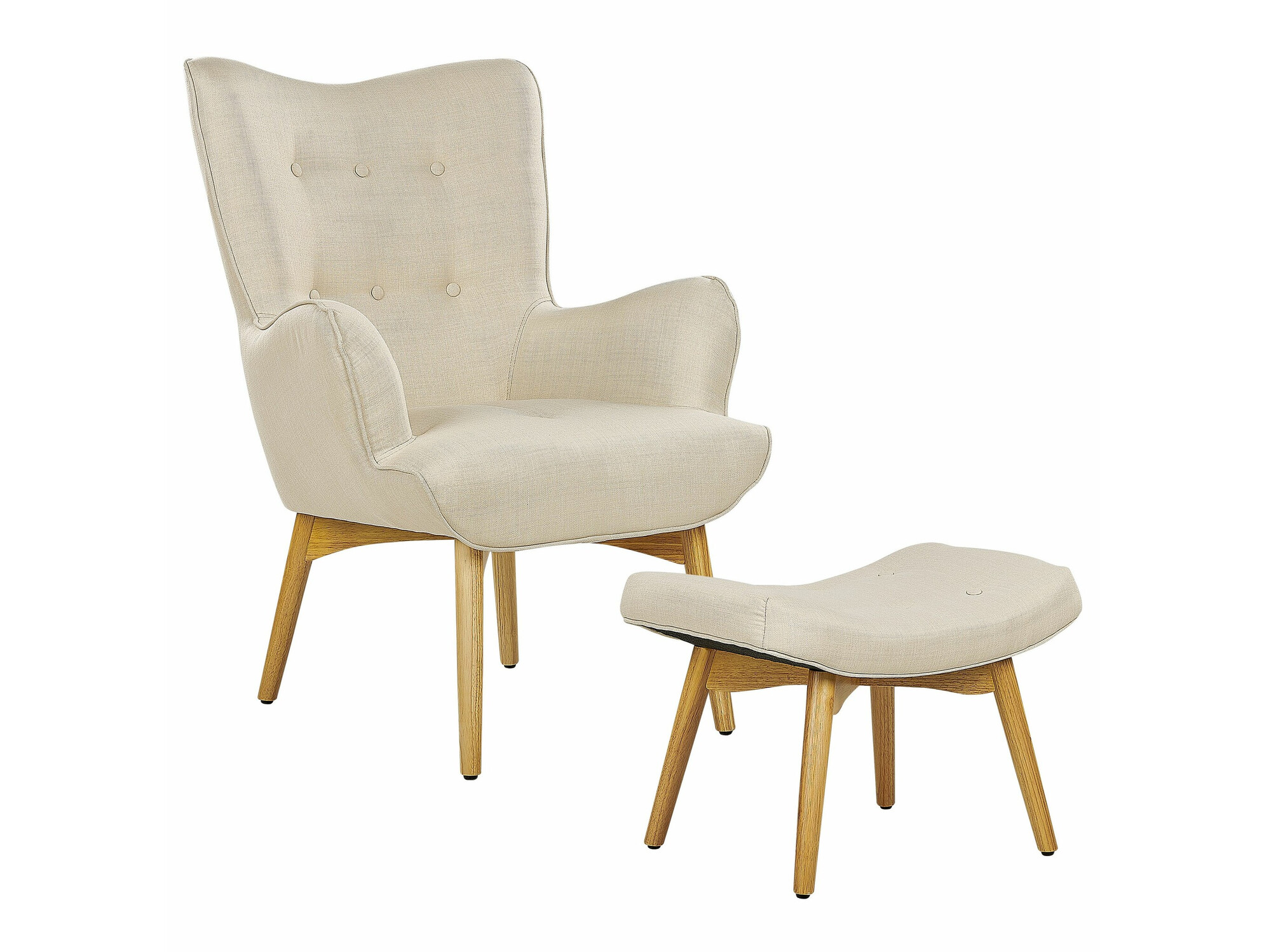 Fotelis Berwyn 450 (Kreminė + Šviesus medis)