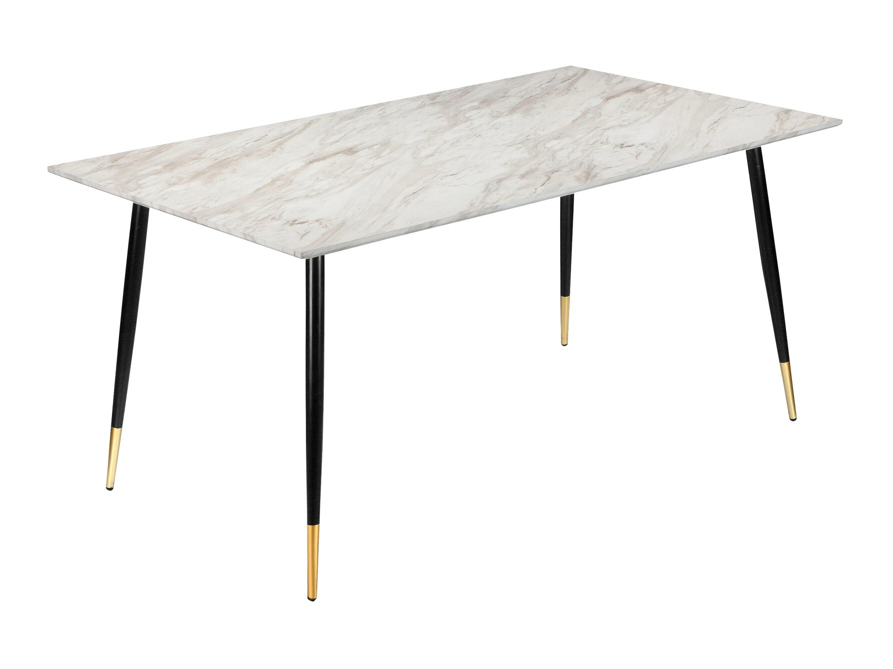 Stalas Denton 762 (Pilkas marmuras + Juoda + Auksinė)