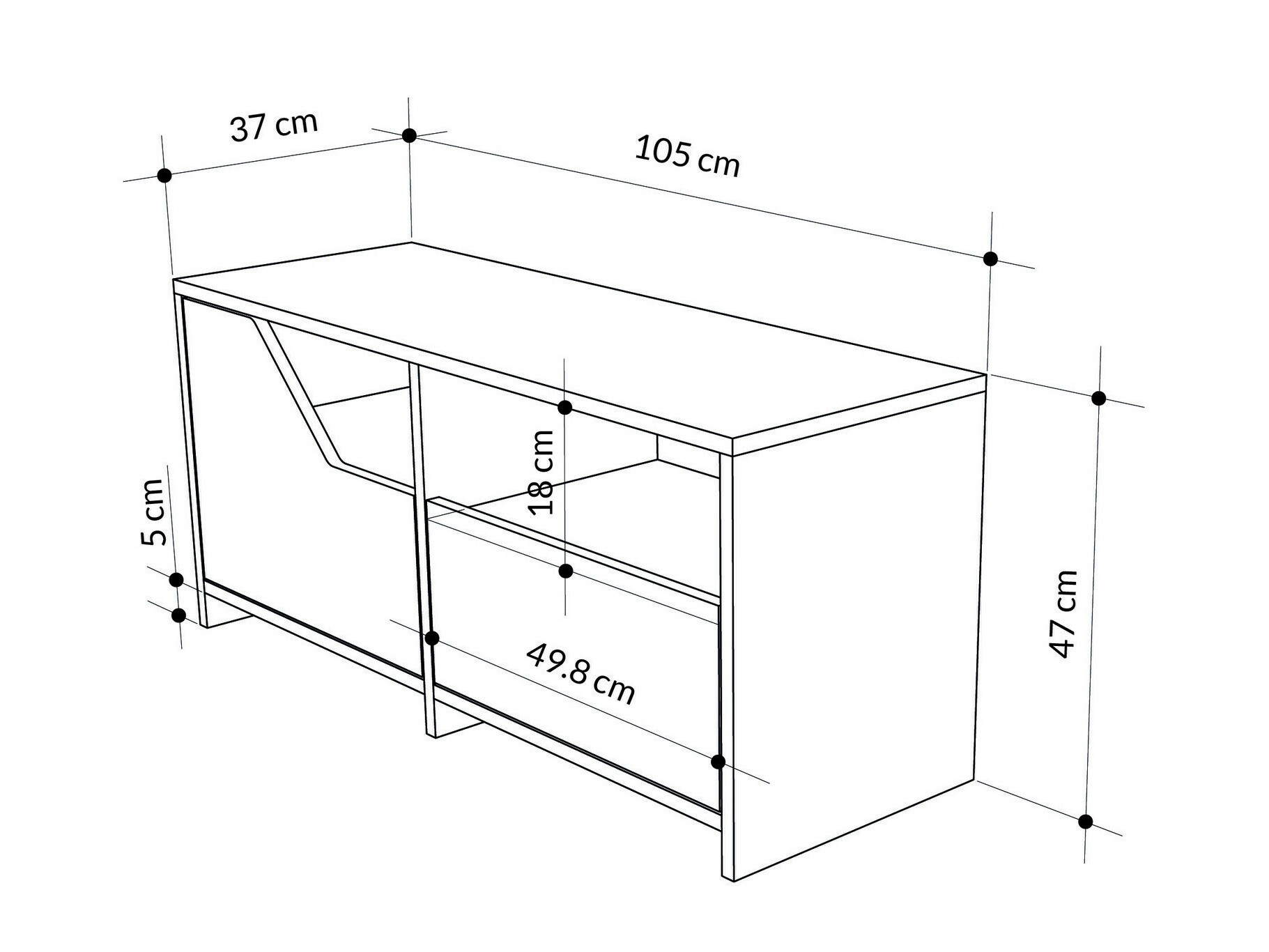 Batų dėžė Asheboro 111 (Balta + Pilka)
