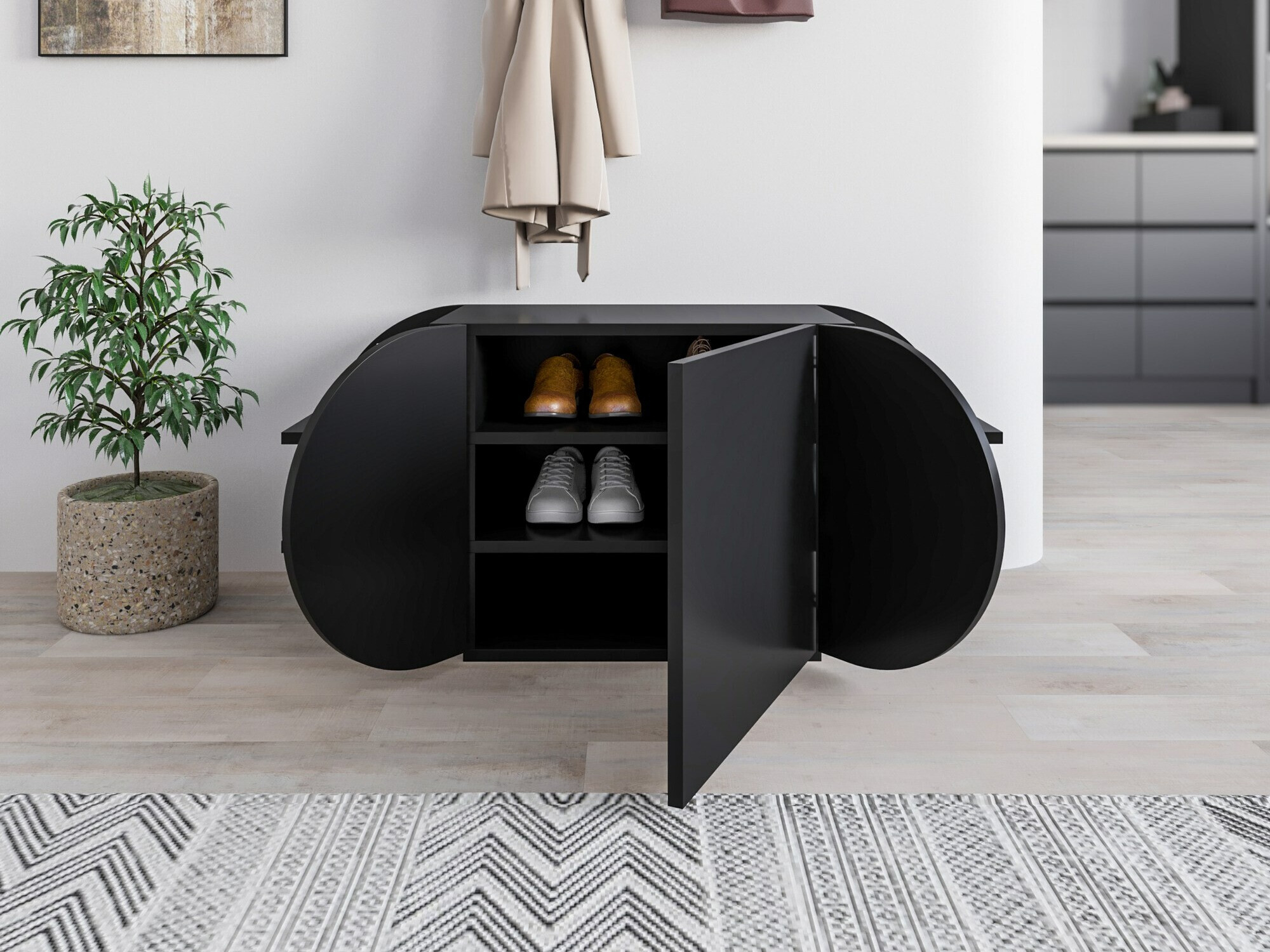 Batų dėžė Kailua 2145 (Juoda)