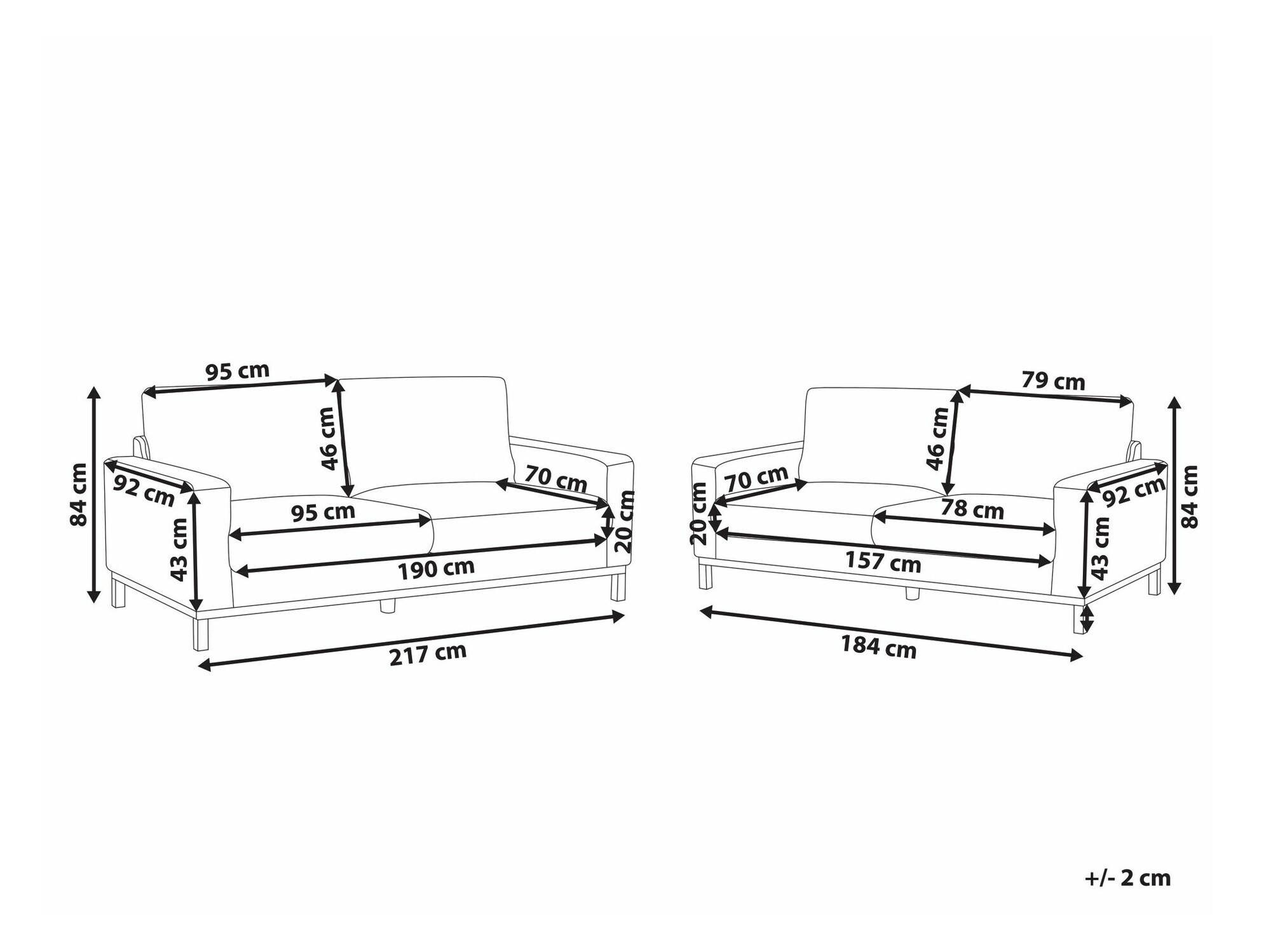 Minkštų baldų komplektas Berwyn 2064 (Pilka)