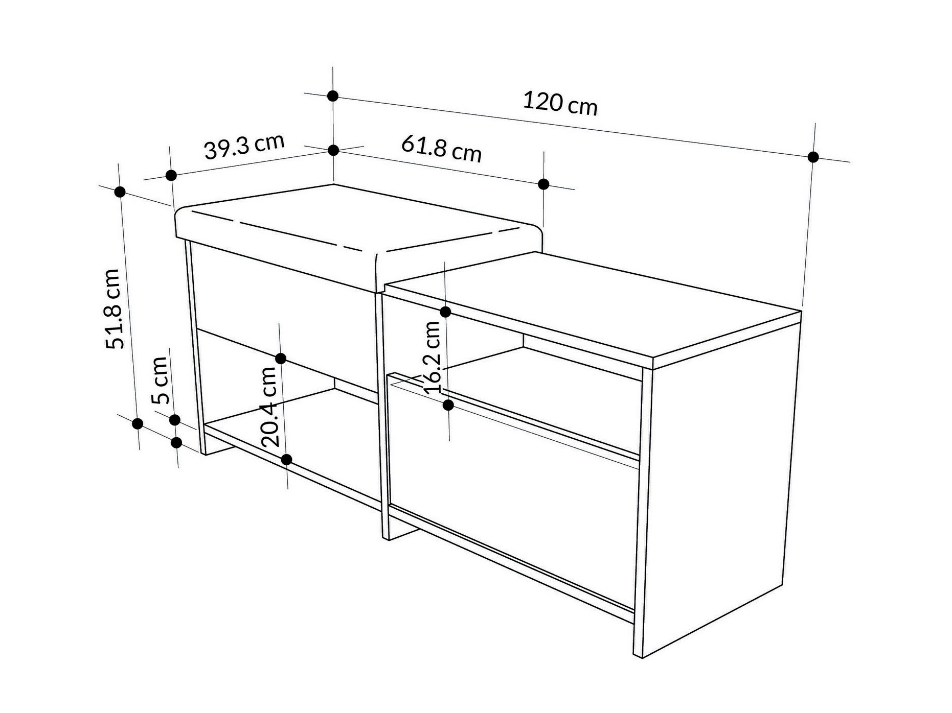 Batų dėžė Kailua 2146 (Antracitas)