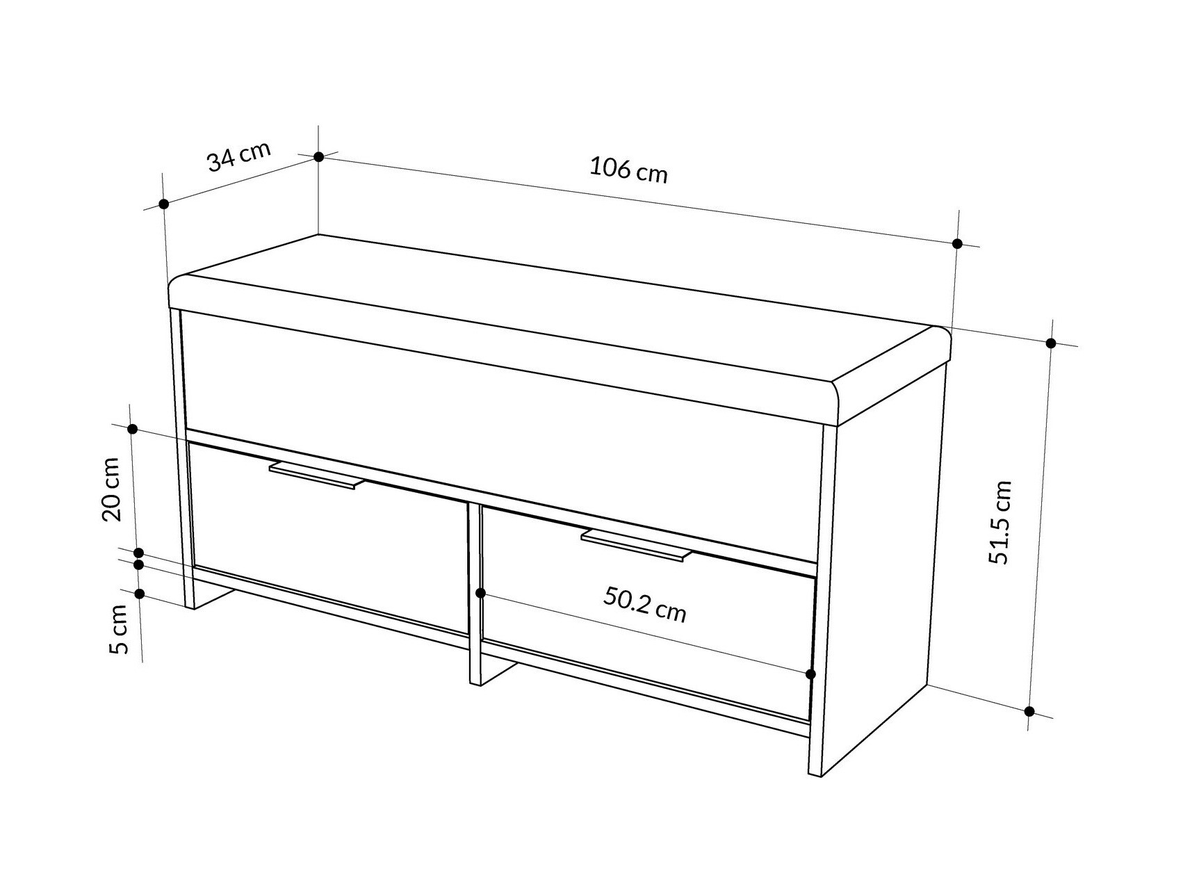 Batų dėžė Kailua 2149 (Tamsus medis)