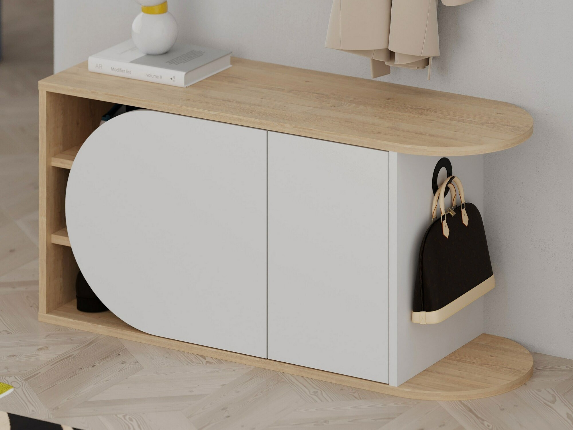 Batų dėžė Kailua 2151 (Balta + Ąžuolas)