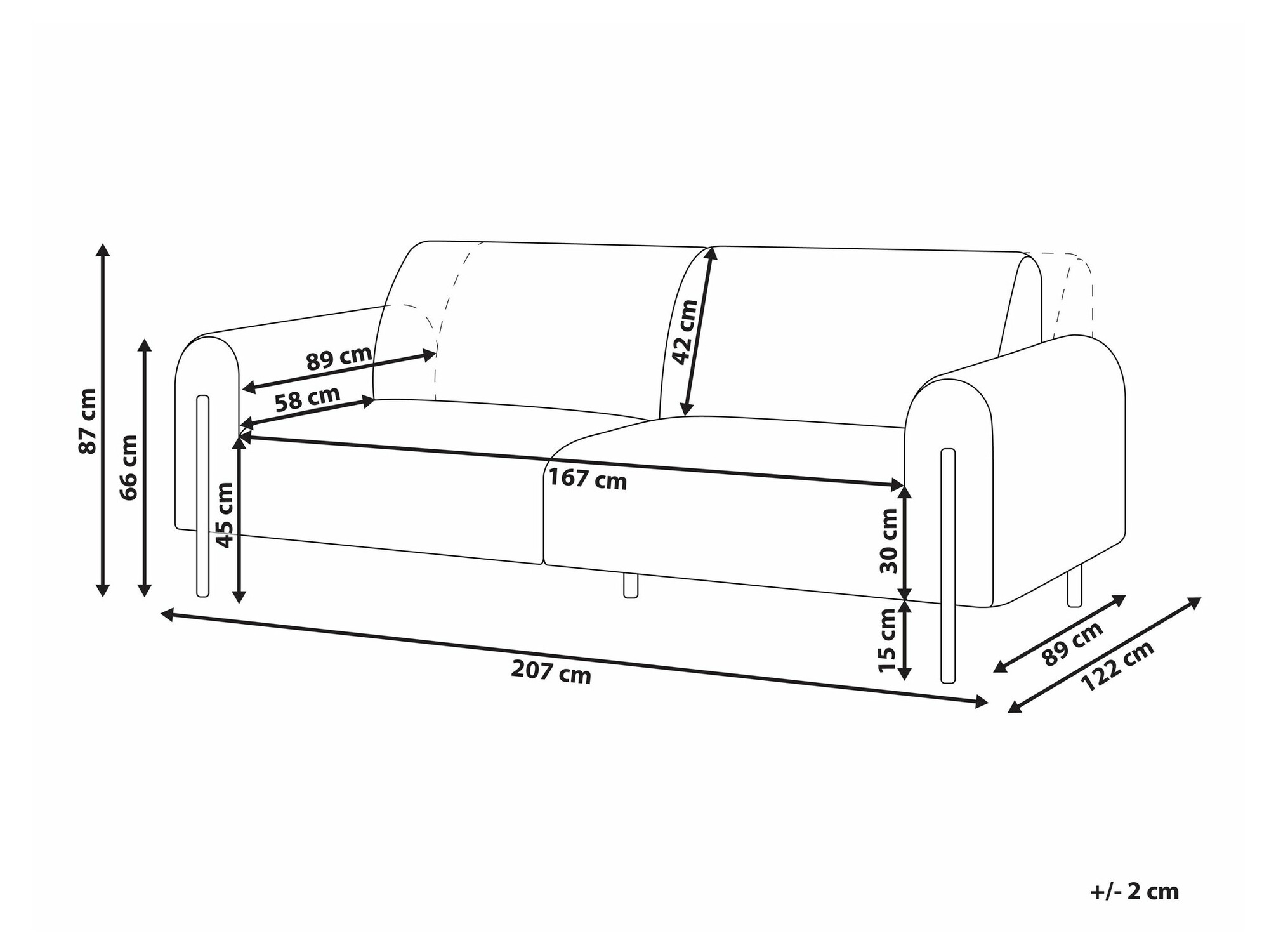Sofa Berwyn 2069 (Smėlinė)