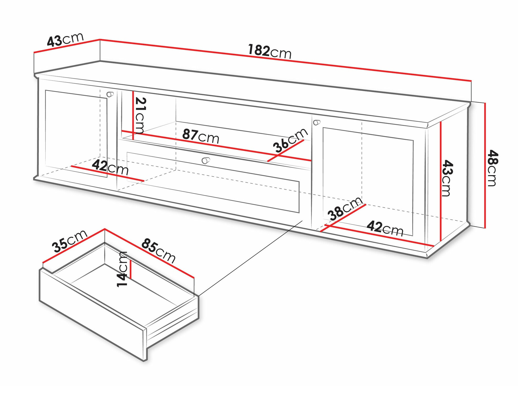 TV staliukas Comfivo Ruvlare 103