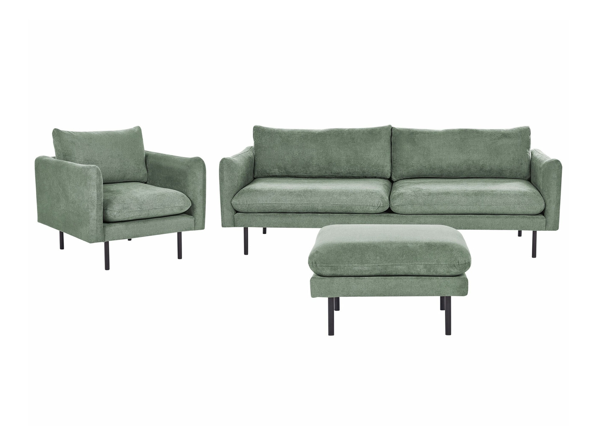 Minkštų baldų komplektas Berwyn 1828 (Žalia)