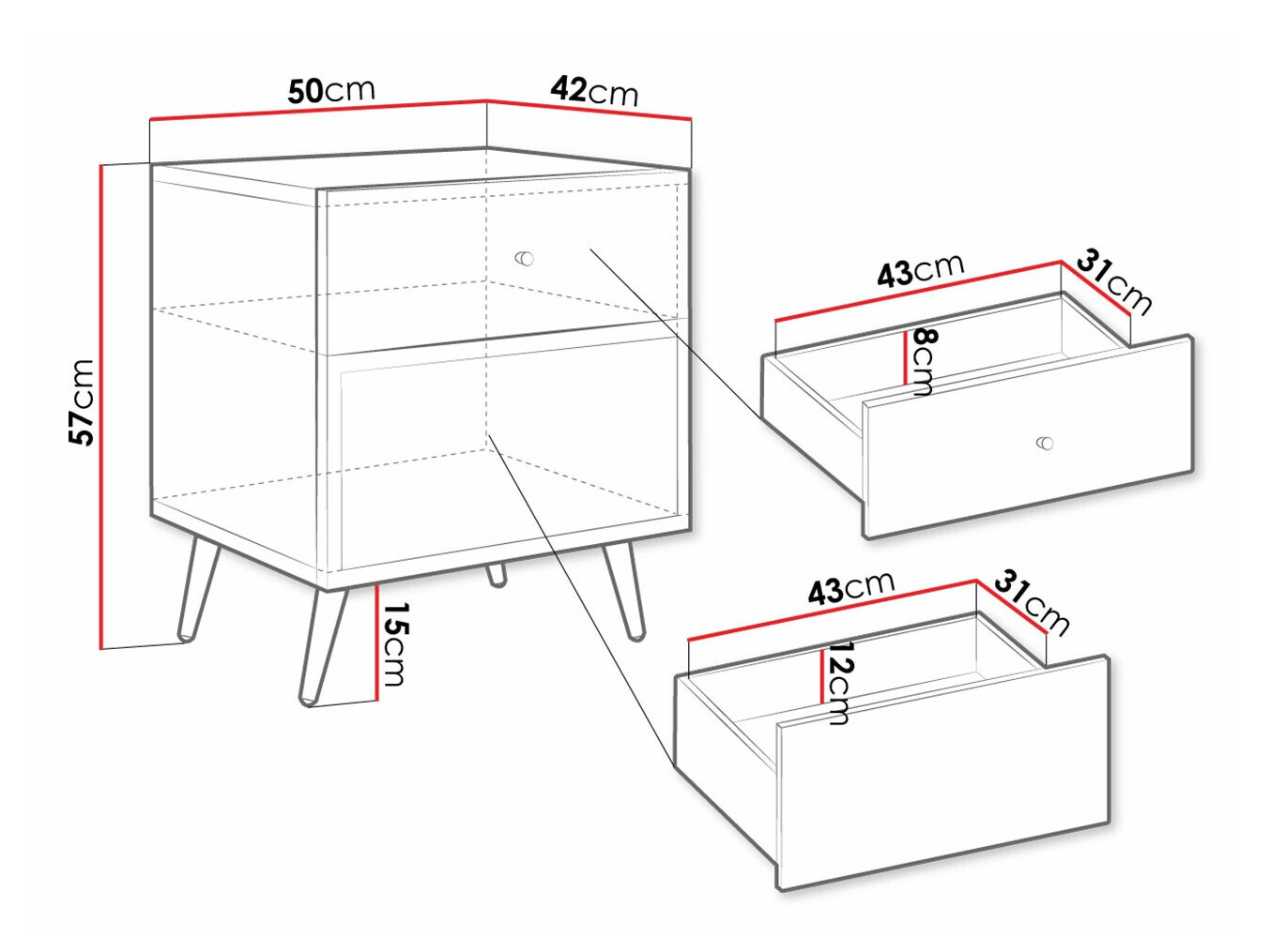 Naktinis staliukas Comfivo Nuromo 104 (Beige)