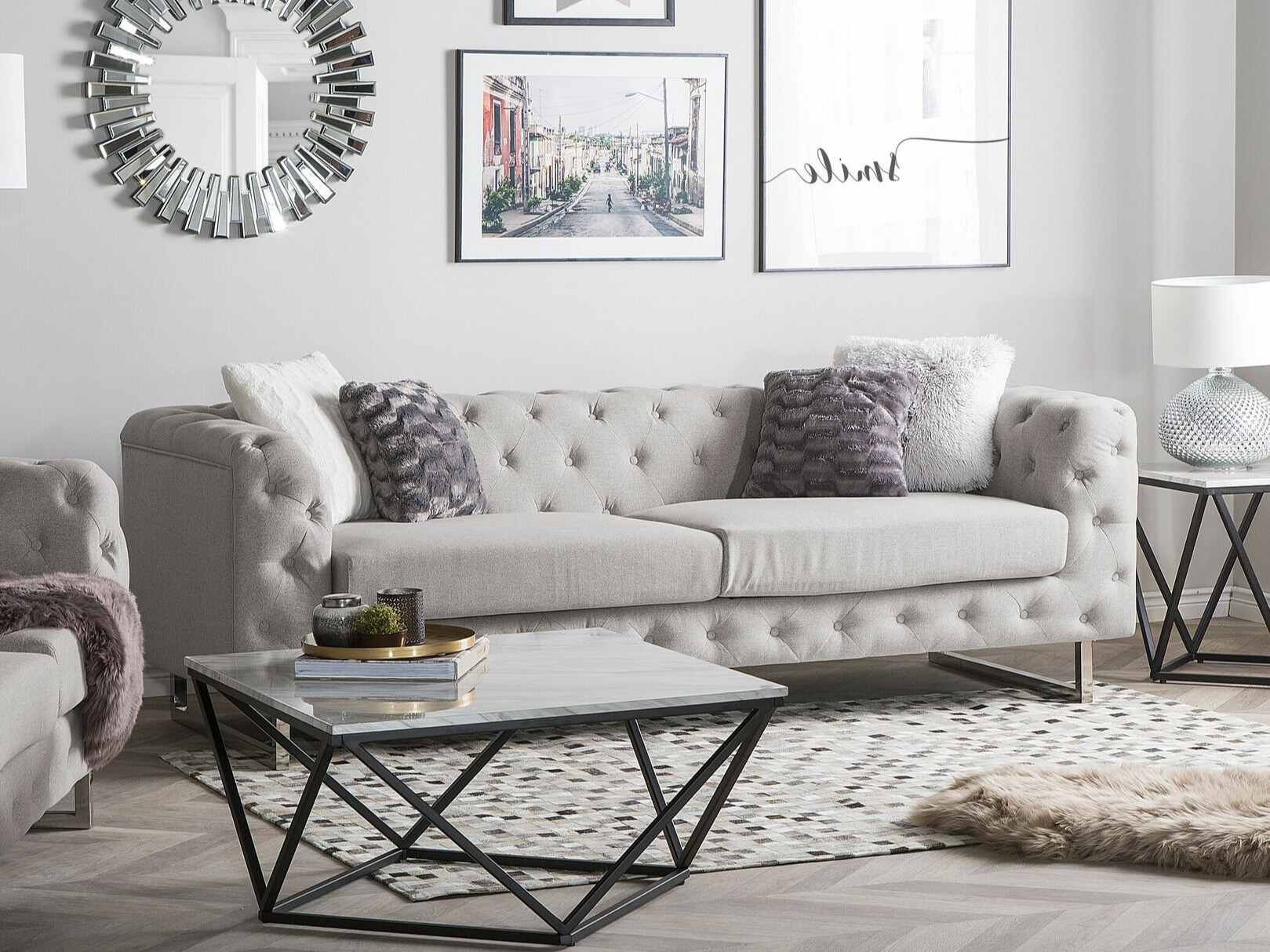 Chesterfield sofa Berwyn 2092 (Smėlinė)