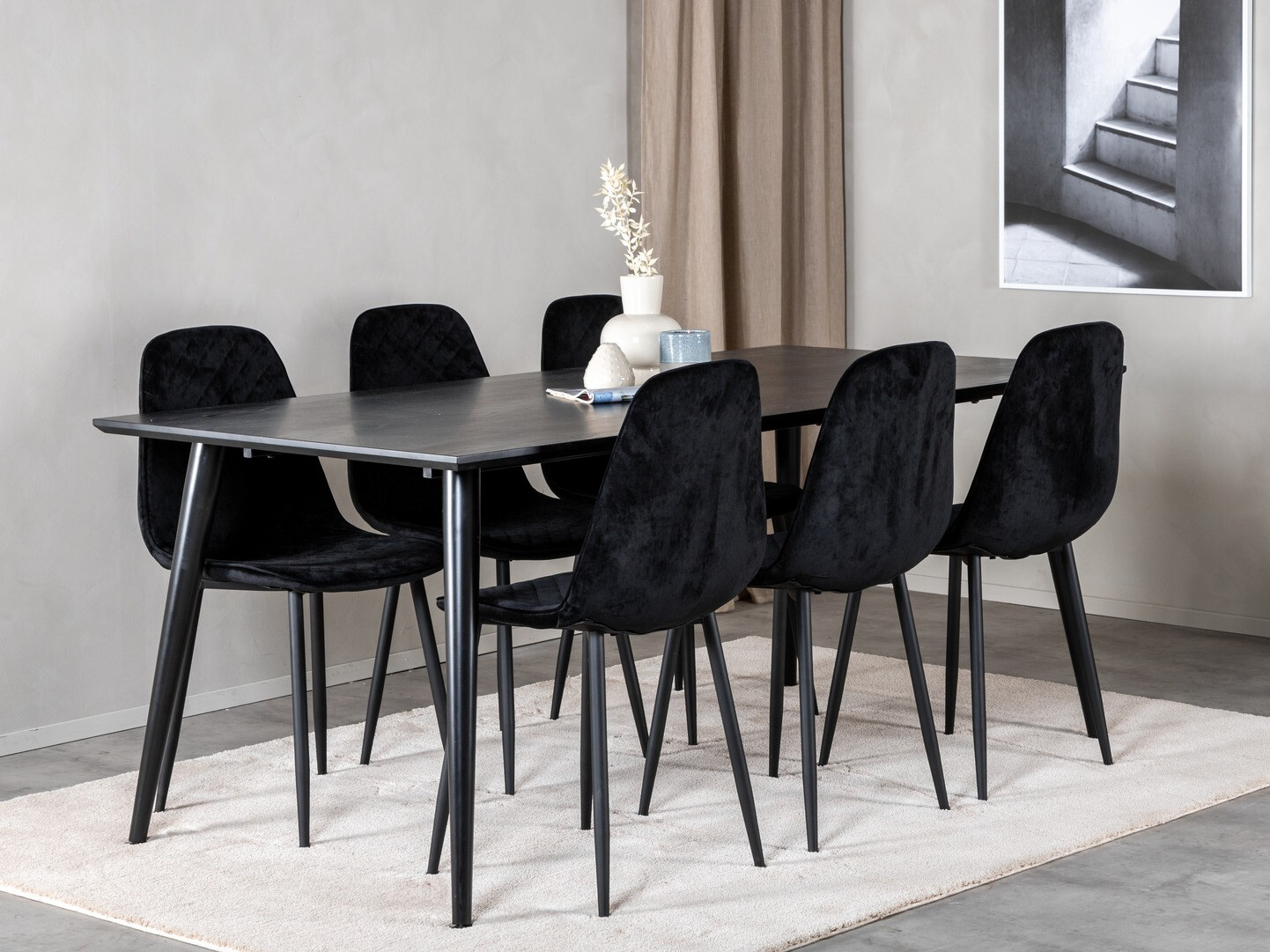 Valgomojo komplektas Dallas 2596 (Juoda)