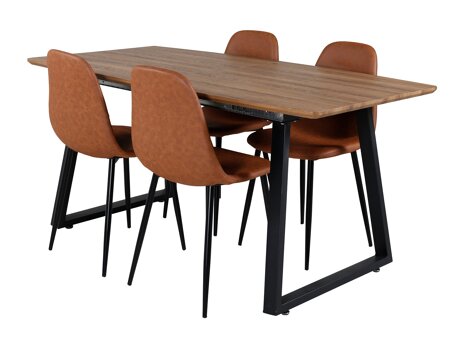 Valgomojo komplektas Dallas 330 (Ruda + Juoda)